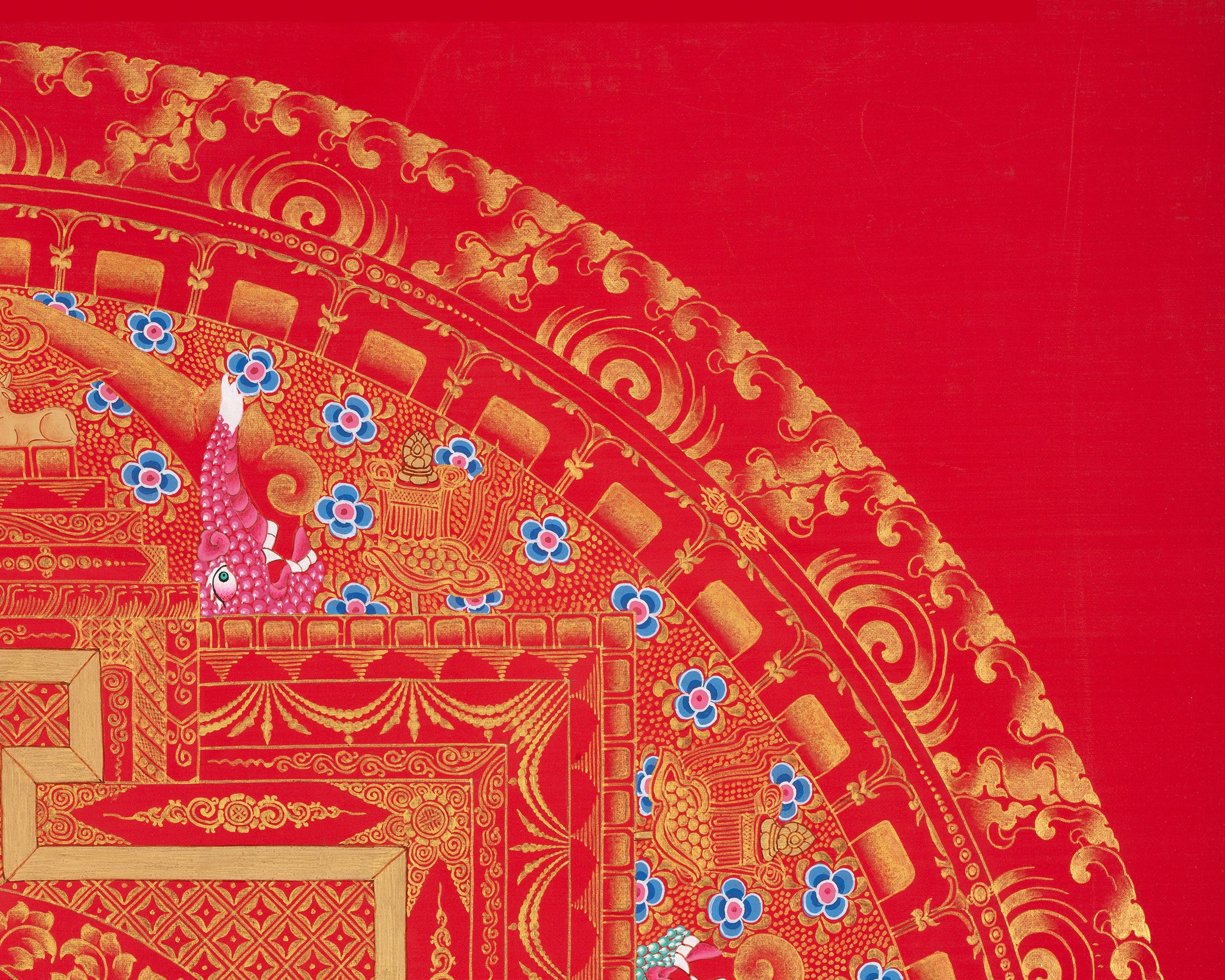 Goddess Green Tara Mandala Thangka | Healing Mandala Thangka | Perfect For Wall Decoration |