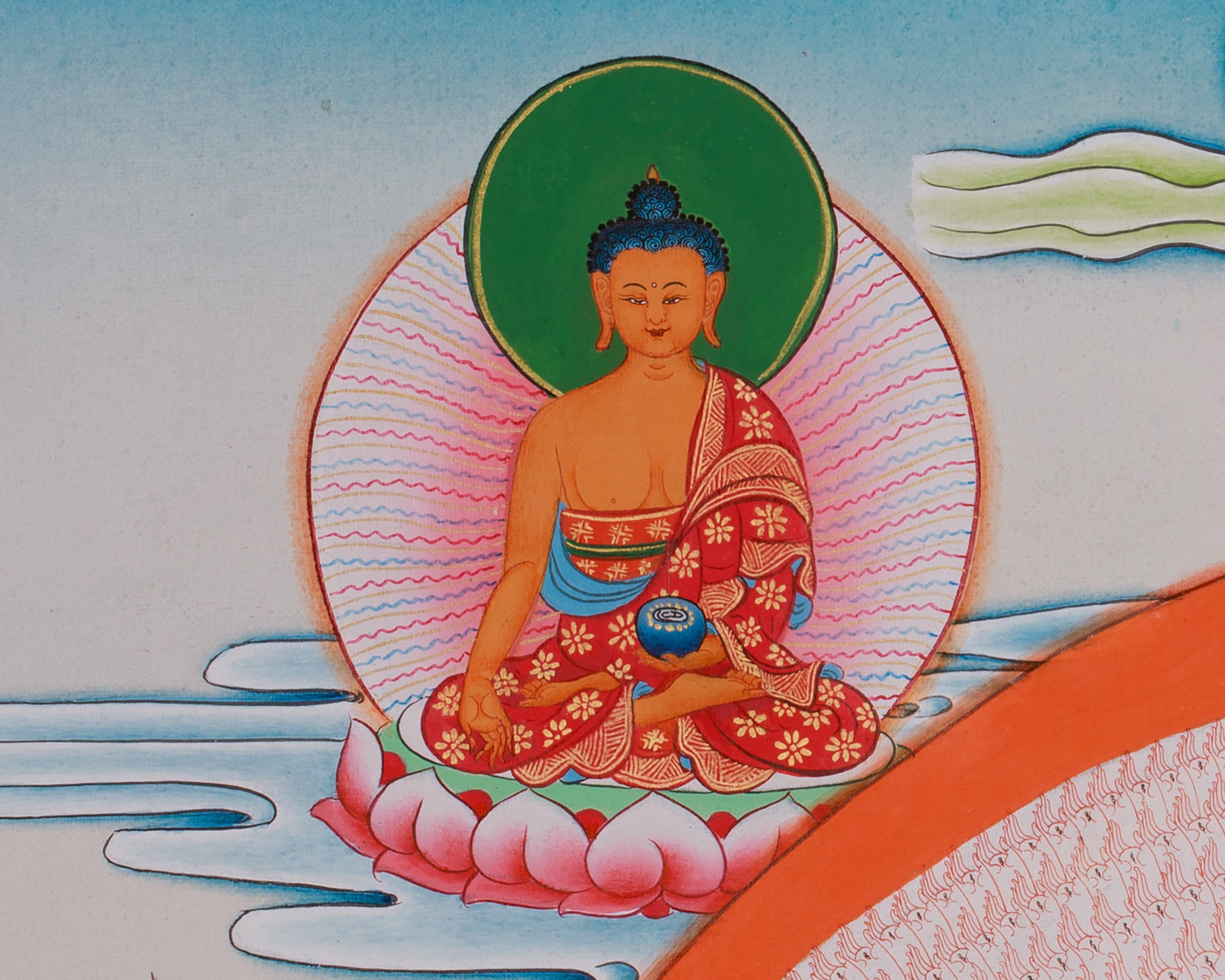 1000 Armed Chenrezig Sacred Artwork | Avalokiteshvara Compassion Deity | Five Dhyani Buddhas
