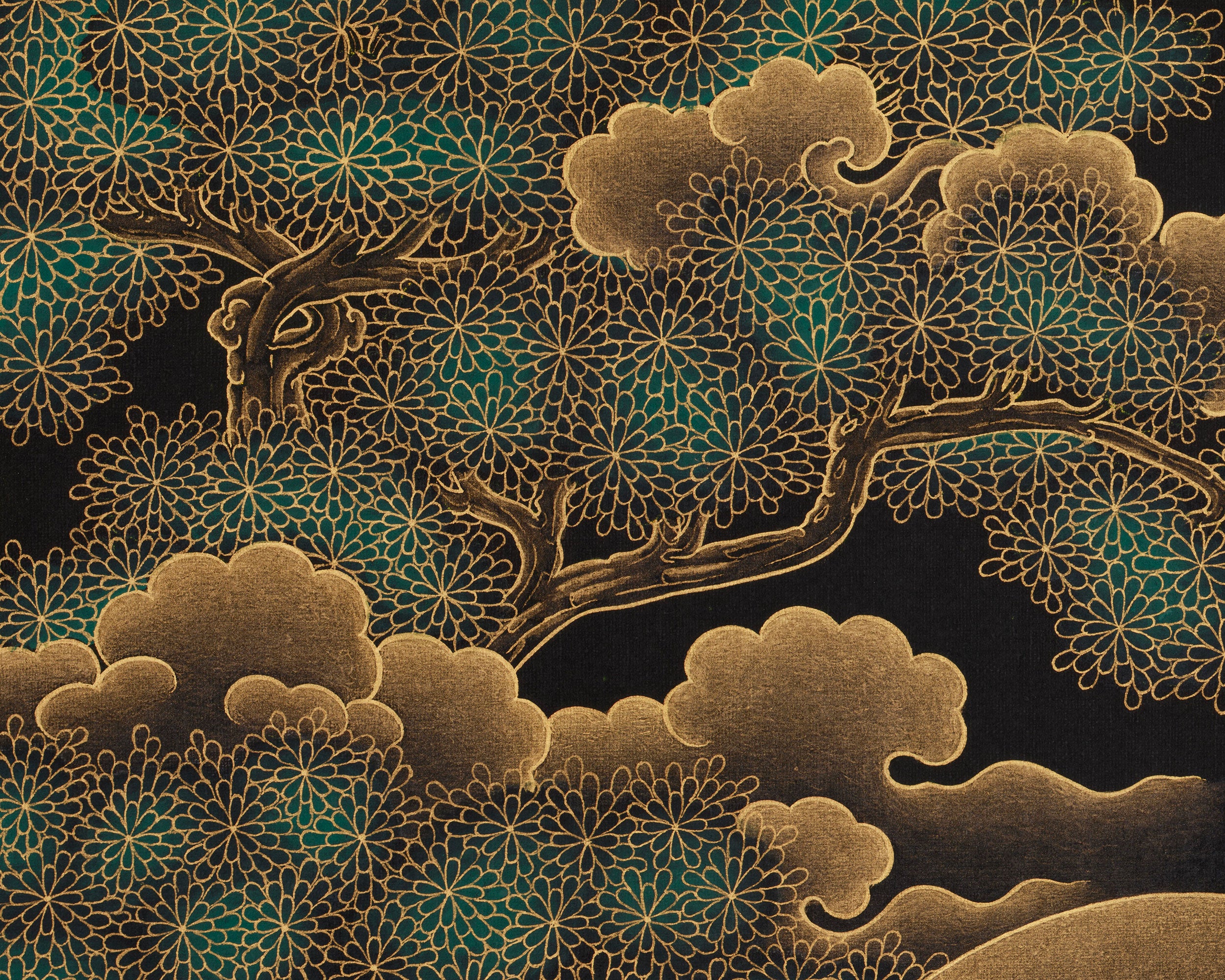 Gold on Black Two-Armed Avalokiteshvara Thangka | Bodhisattva of Infinite Compassion