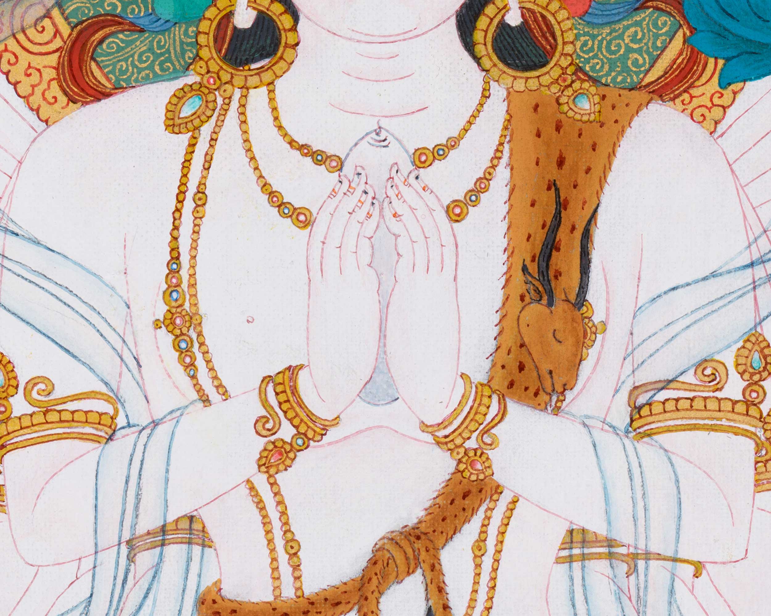 Thangka Of 1000 Armed Chenresig | Hand Painted Avalokitesvara Art | Buddhist Wall Decors