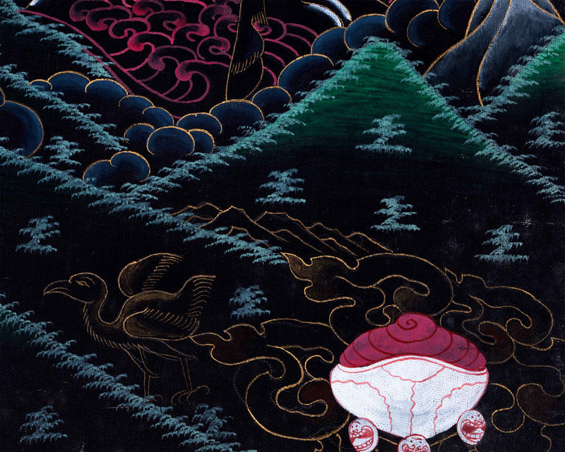 Divine Wrathful Palden Lhamo Thangka Print | Himalayan Artwork | Wall Decorative Art