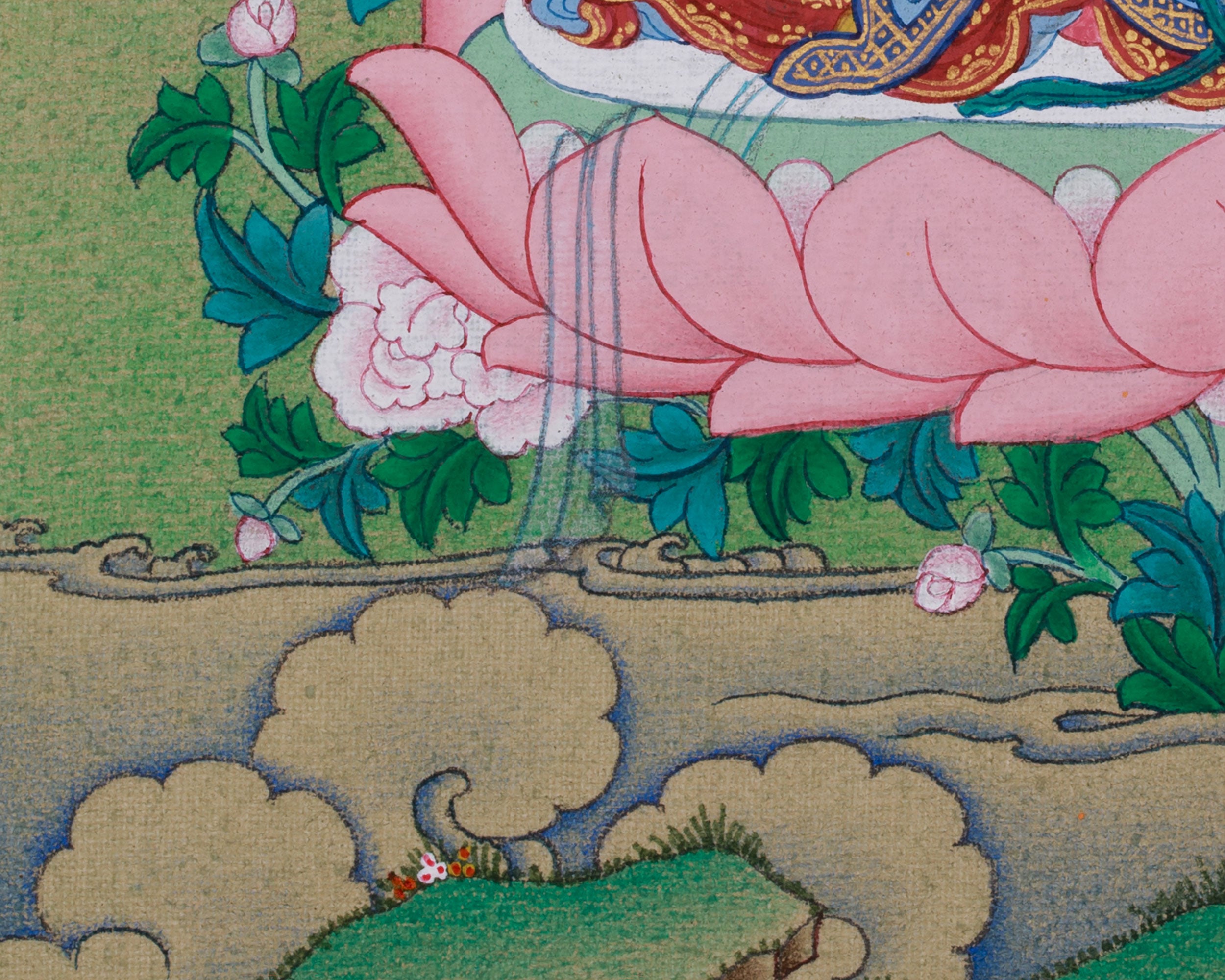 9 Inch Manjushri Thangka | The Wisdom Bodhisattva Painting