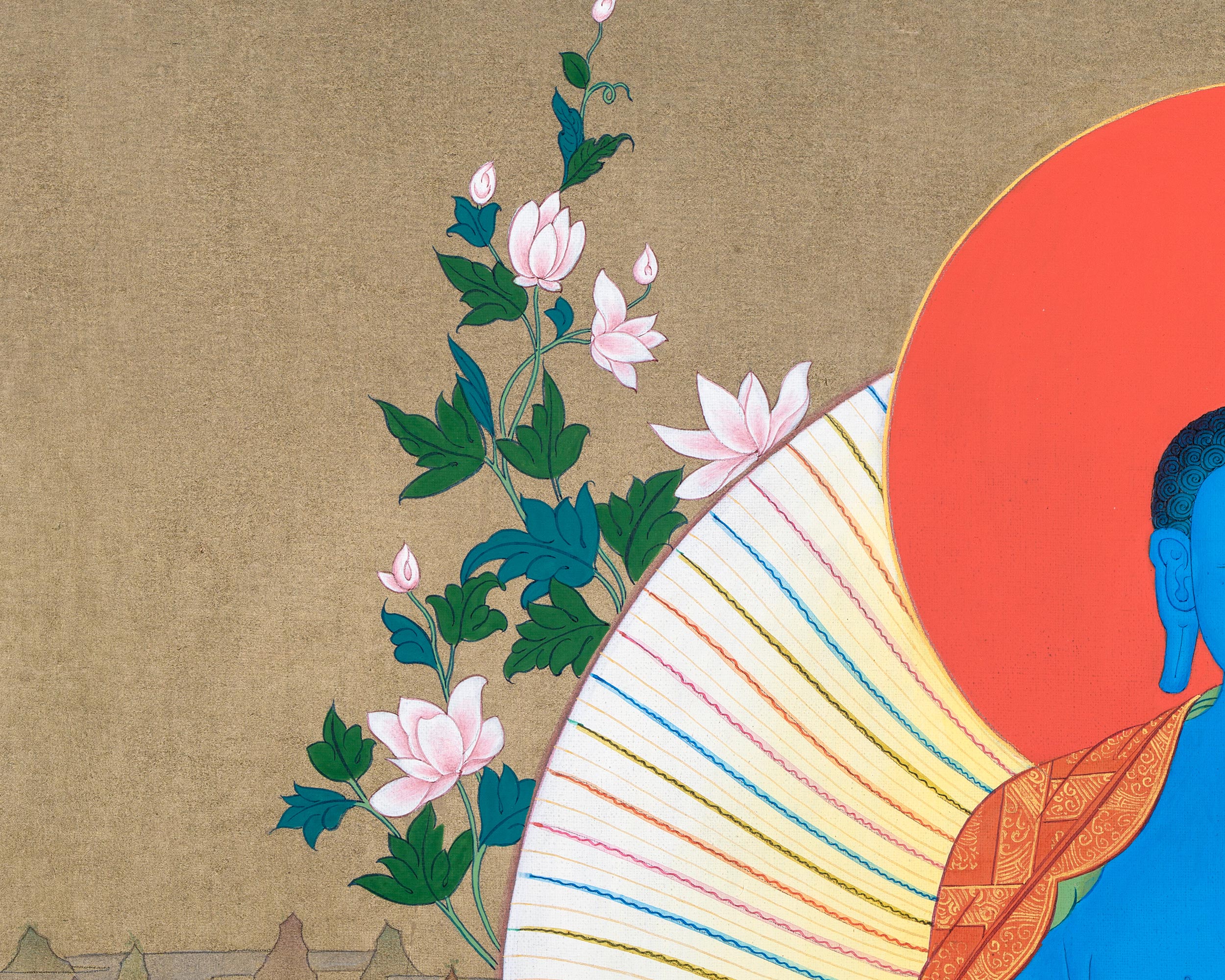Buddha Medicine Thangka Print | Bhaisajyaguru Artwork