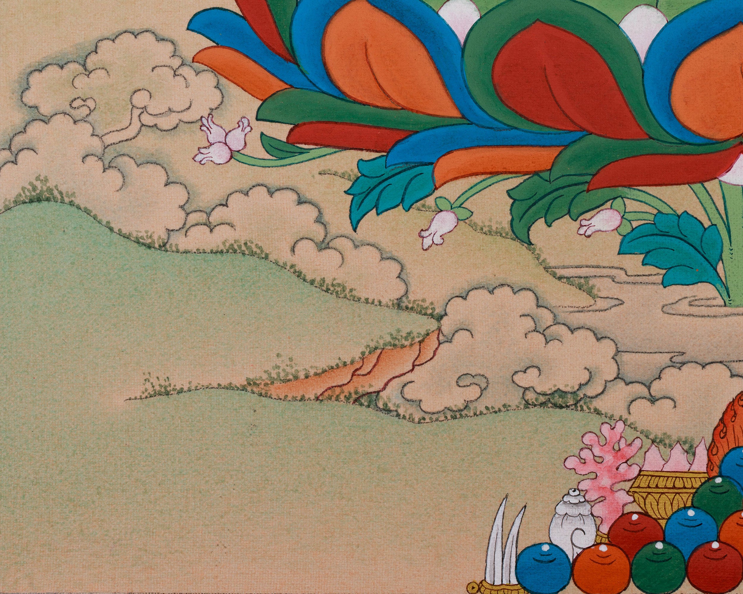 Tibetan Blue Bhaisajyaguru Thangka | Medicine Buddha For Healing