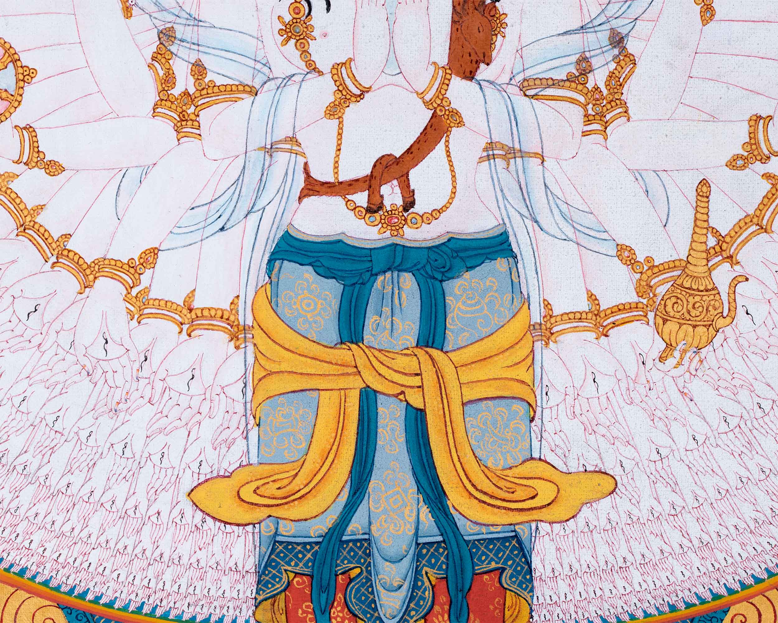 Buddha of Compassion, The 1000 Armed Chenrezig | Thangka for Meditation Practice