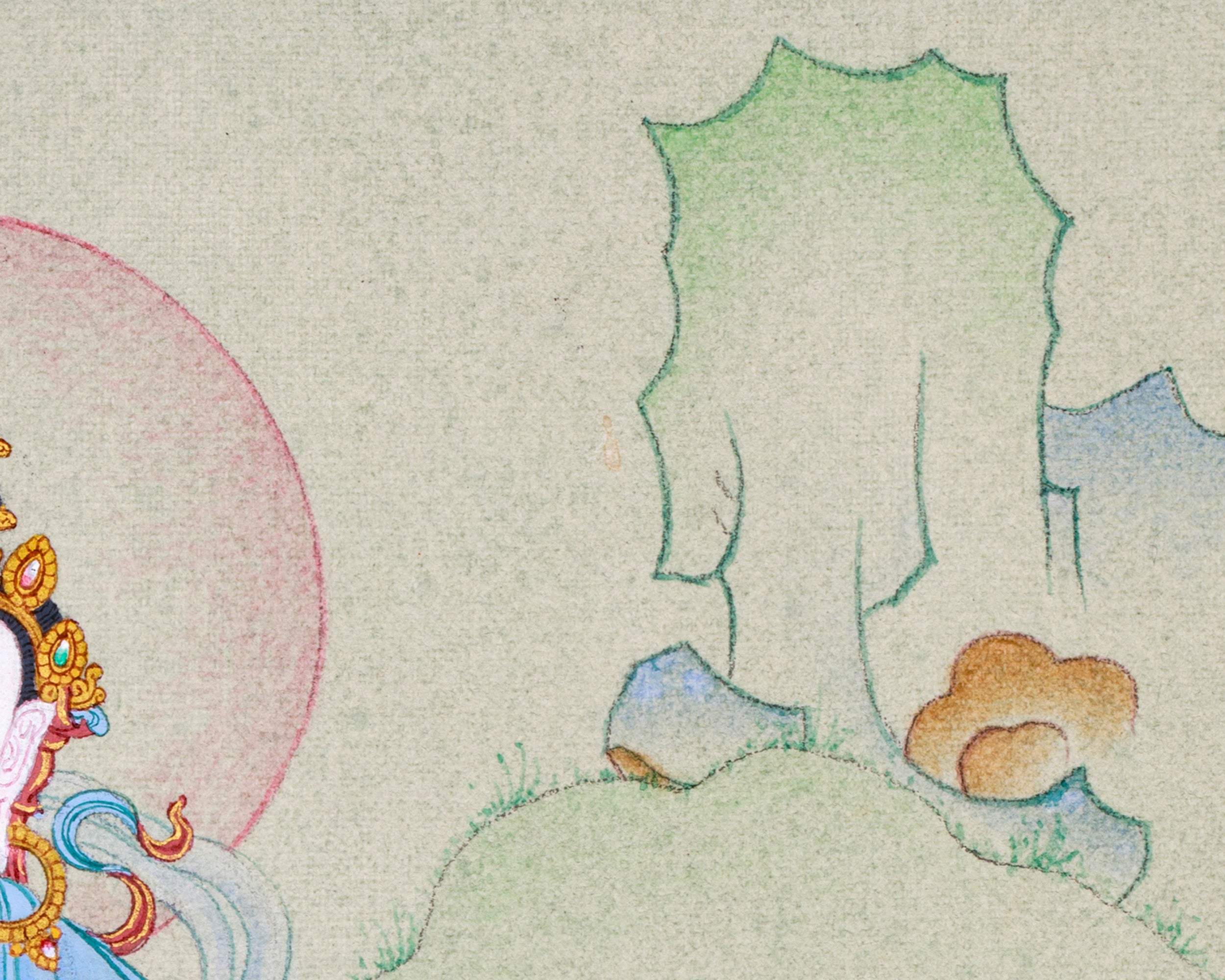 Dorje Sempa Art - Small Hand-Painted Vajrasattva Thangka