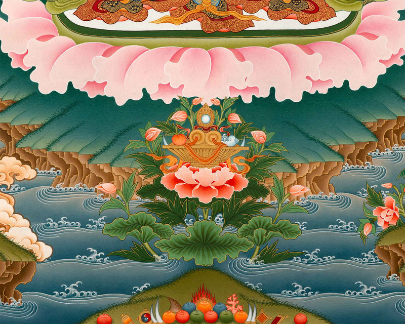 Manjusri Bodhisattva Paubha Print For Spiritual Room Decoration | Manjushri The Bodhisattva Of Wisdom