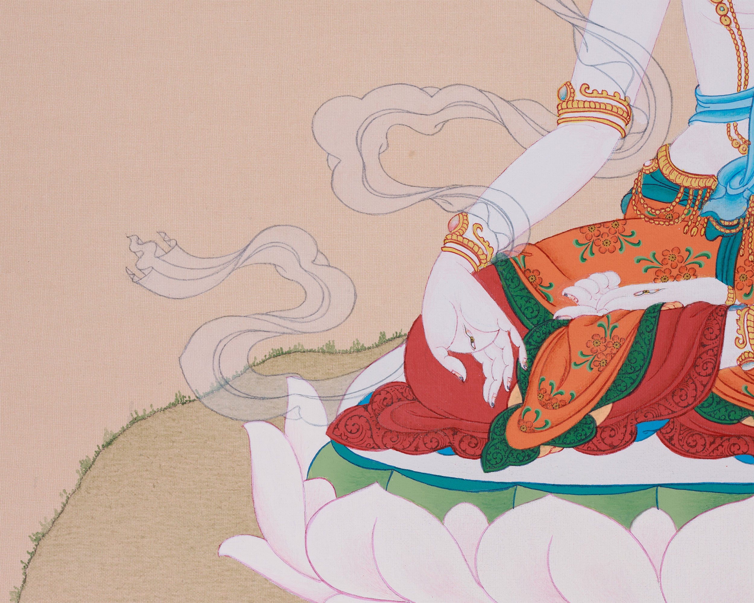 Longevity Goddess, White Tara Thangka | Deity of Healing and Compassion