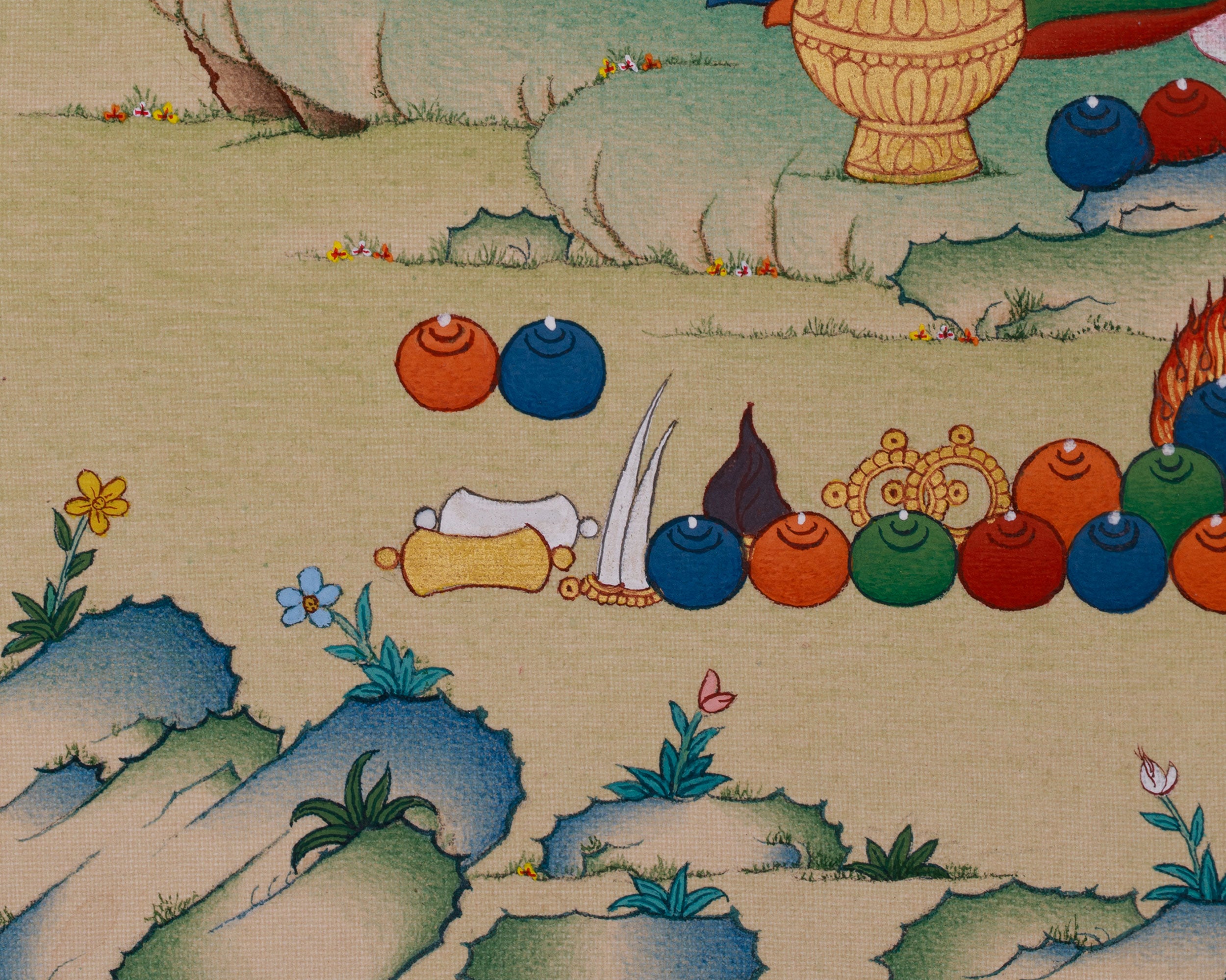 Powerful Wealth Deity, Jambhala | Thangka Painting for Prosperity