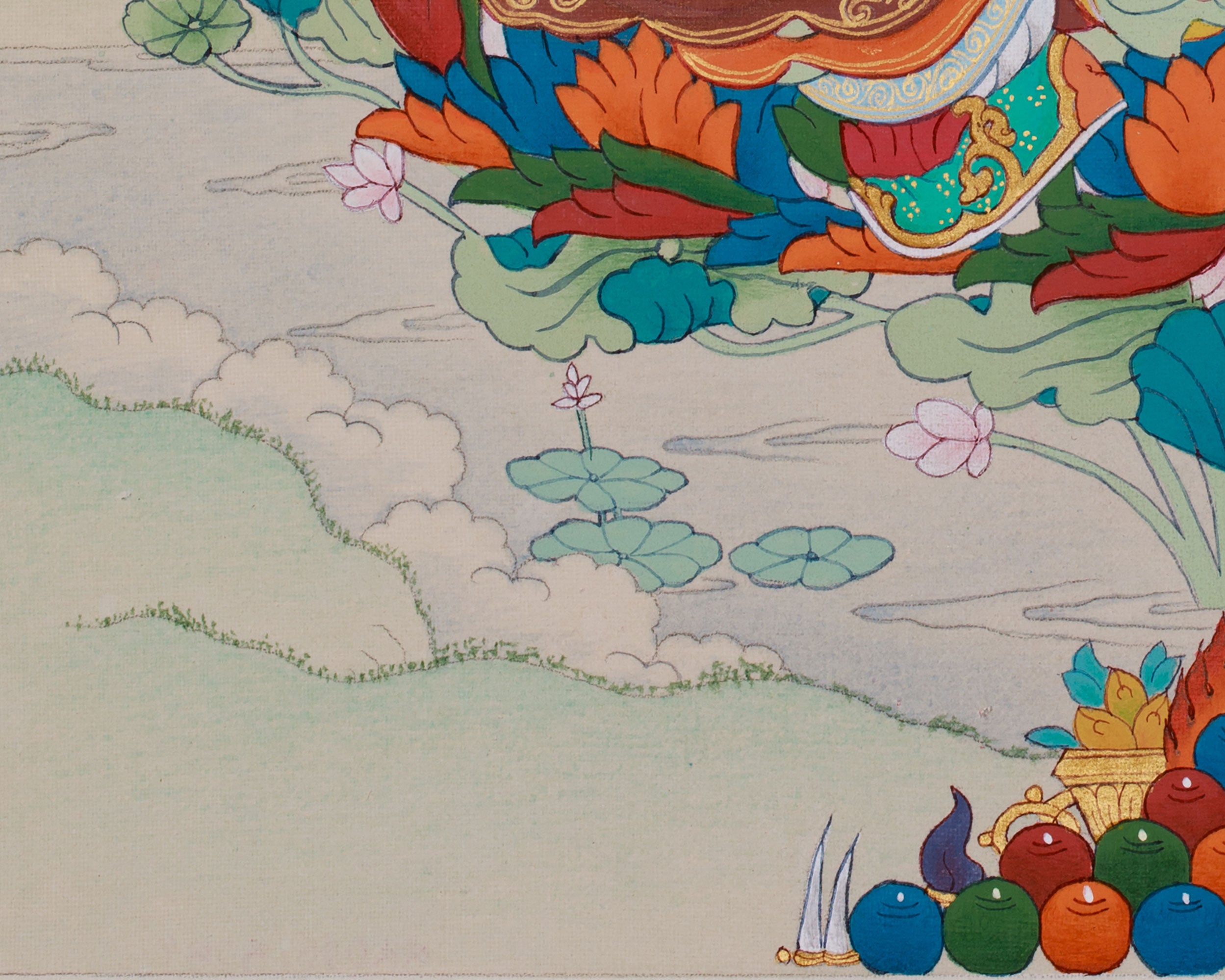 12-Inch Guru Padmasambhava Painting | Protector of Dharma & Healer