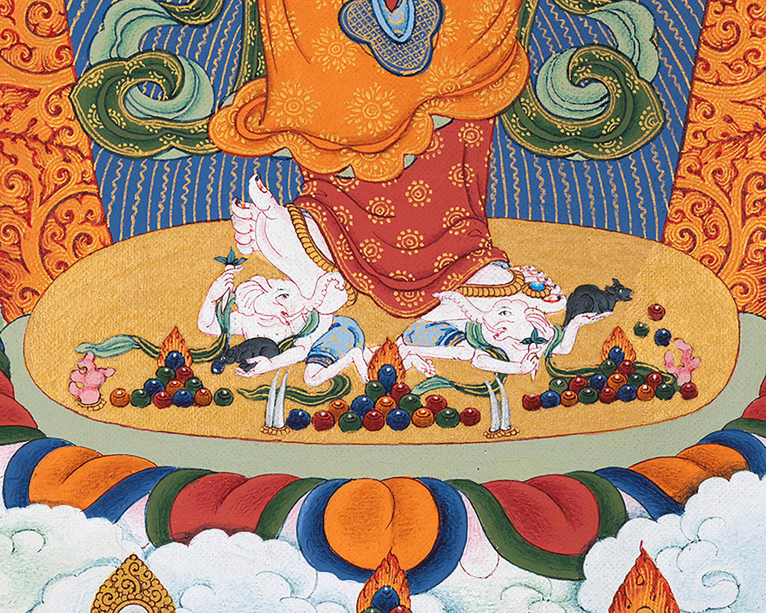 White Mahakala Thangka | The Fierce and Protective Deity of Tibet | Tibetan Buddhist Deity