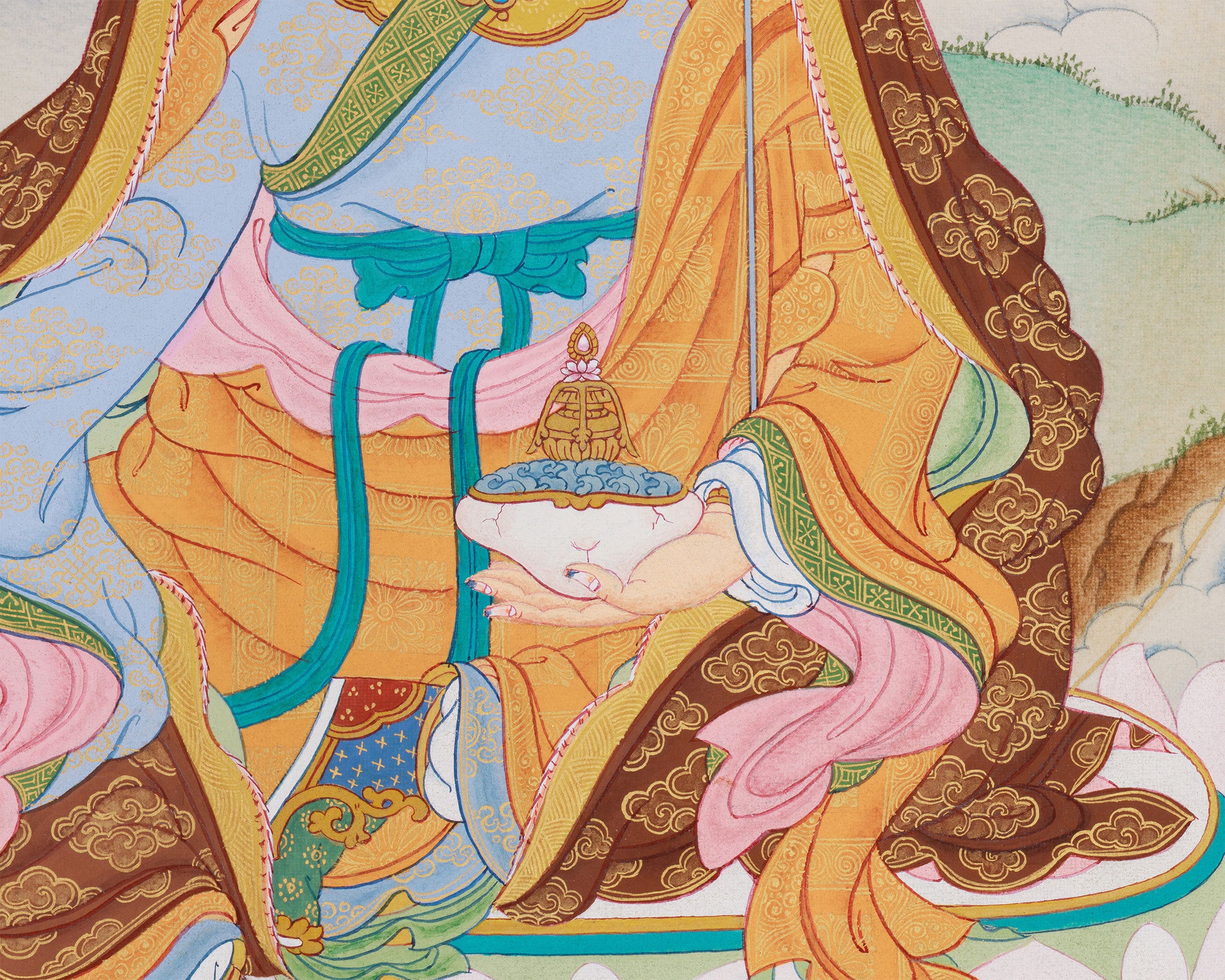Precious Guru Rinpoche Thangka | Hand-Painted Tibetan Wrathful Deity