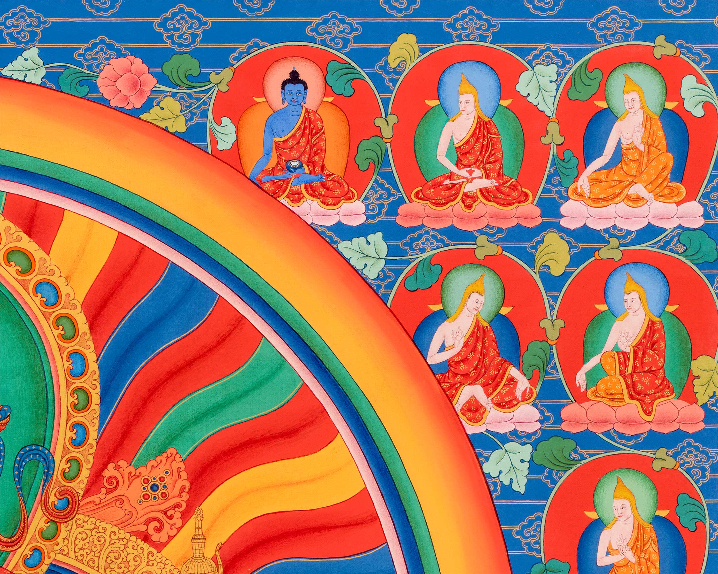 Maitreya Bodhisattva Thangka Print | The Future Buddha | Buddhist Spiritual Gift Ideas