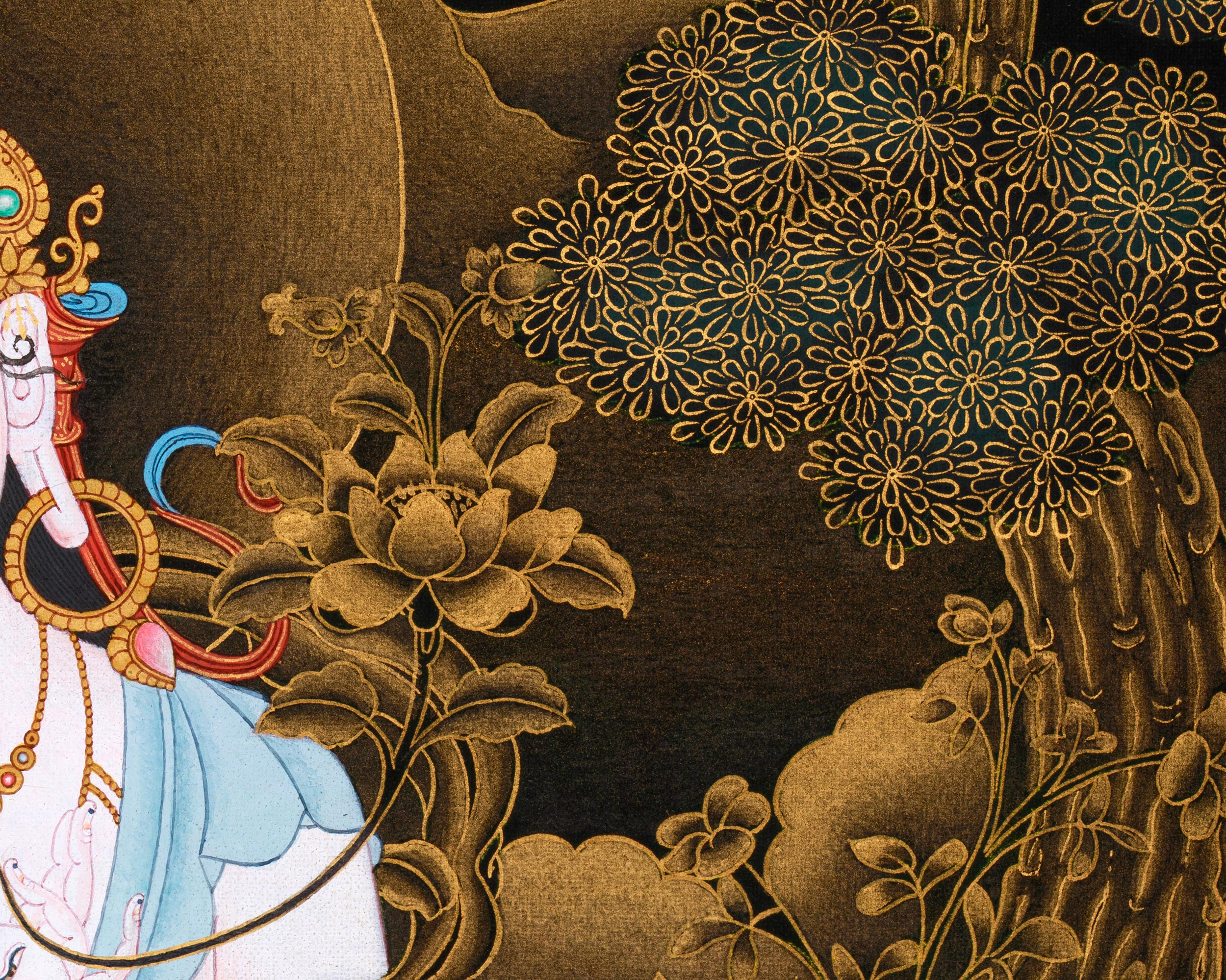 Sita Tara 24K Gold Thangka | Divine Feminine | Compassion and Healing Art