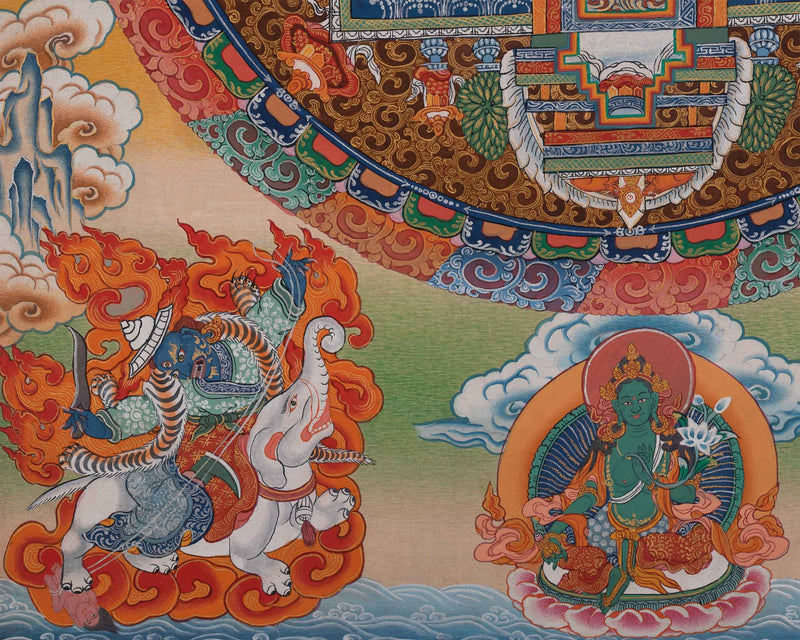 Shakyamuni Buddha Mandala Art Print For Meditation | Genuine Tibetan Sacred Art As Religious Wall Decor