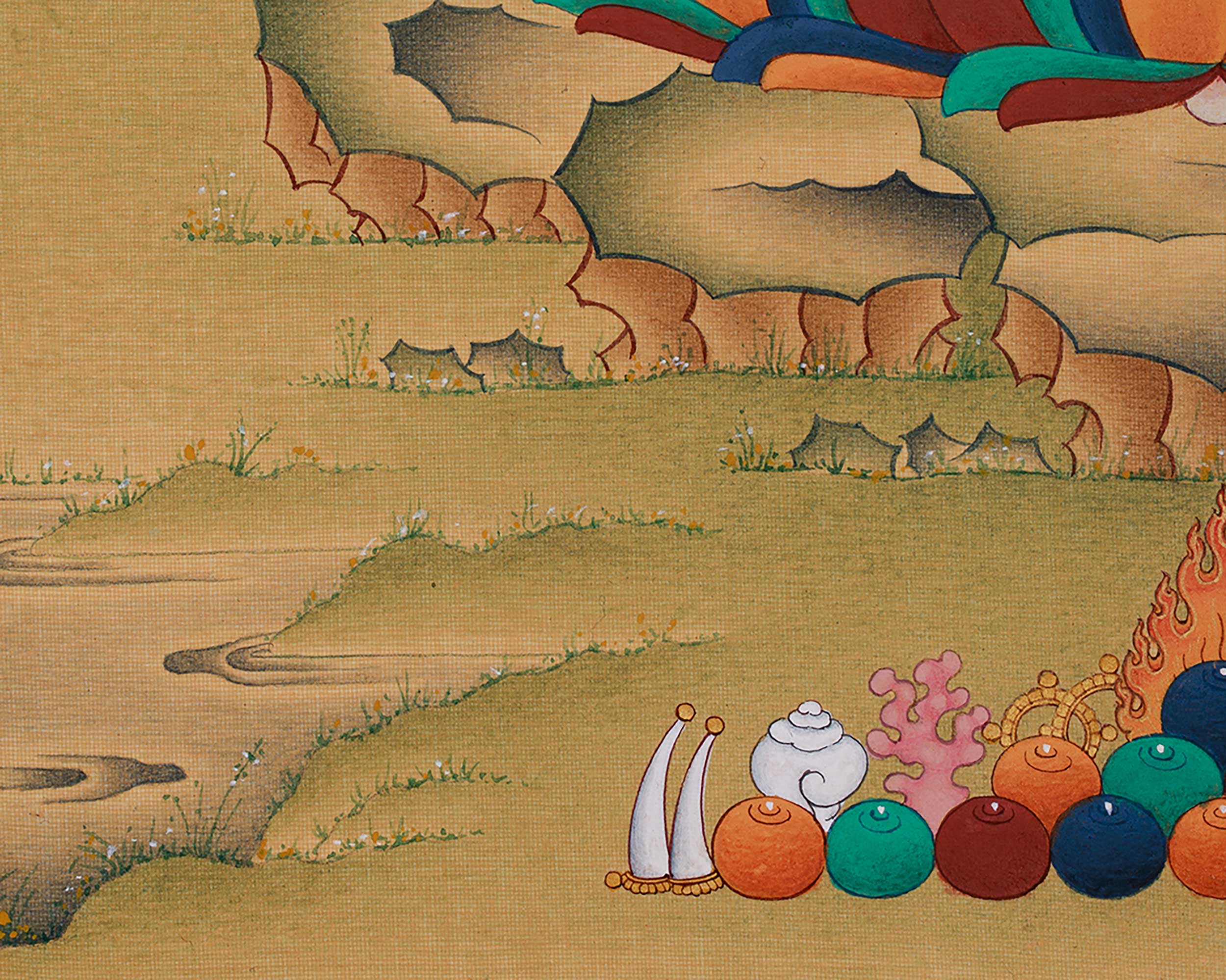 Tibetan Medicine Buddha Thangka | Buddha of Healing and Protection | LHASA Stone Hues