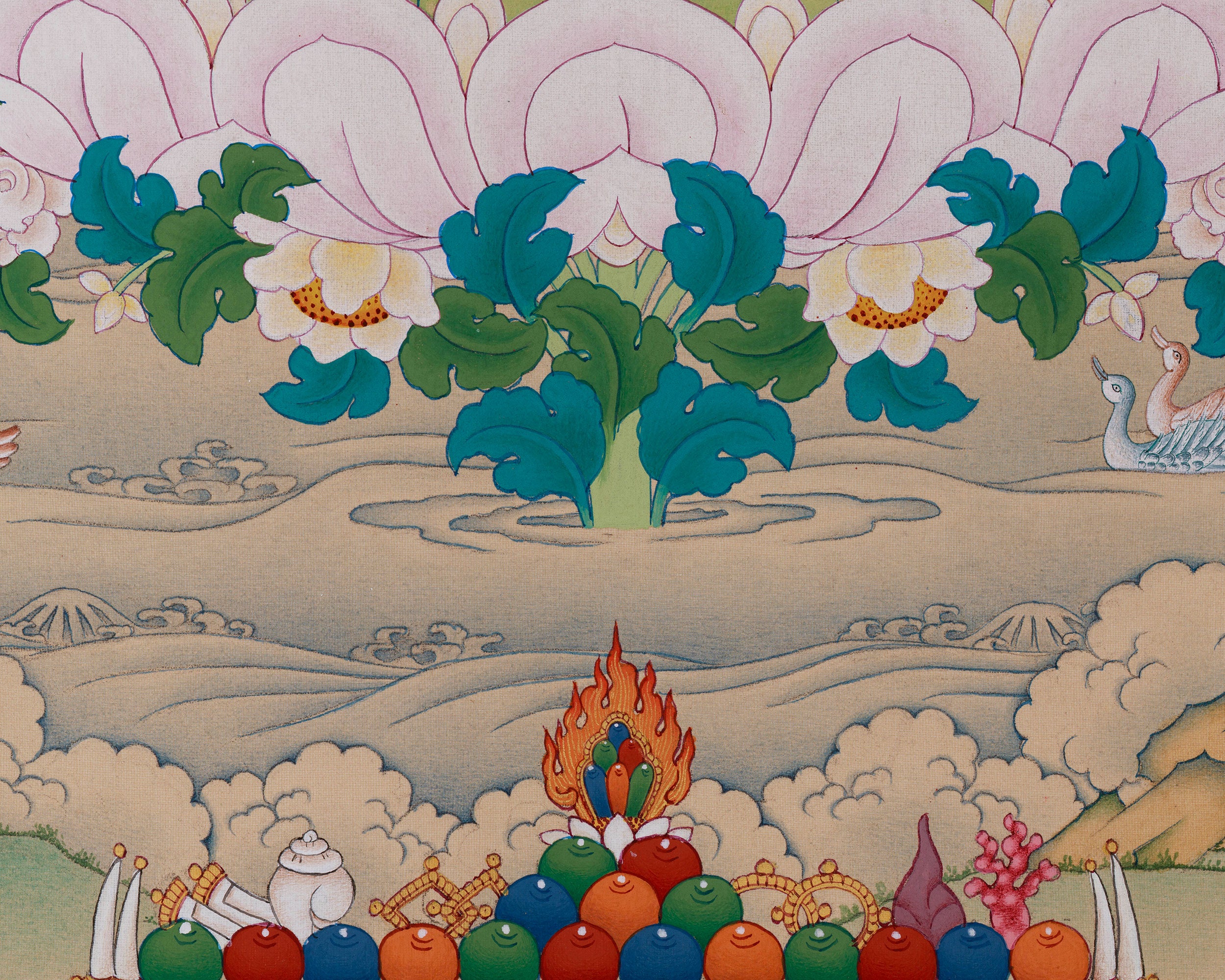 Elegant Tibetan Vajrasattva Thangka | Spiritual Cleansing with 24K Gold Accents