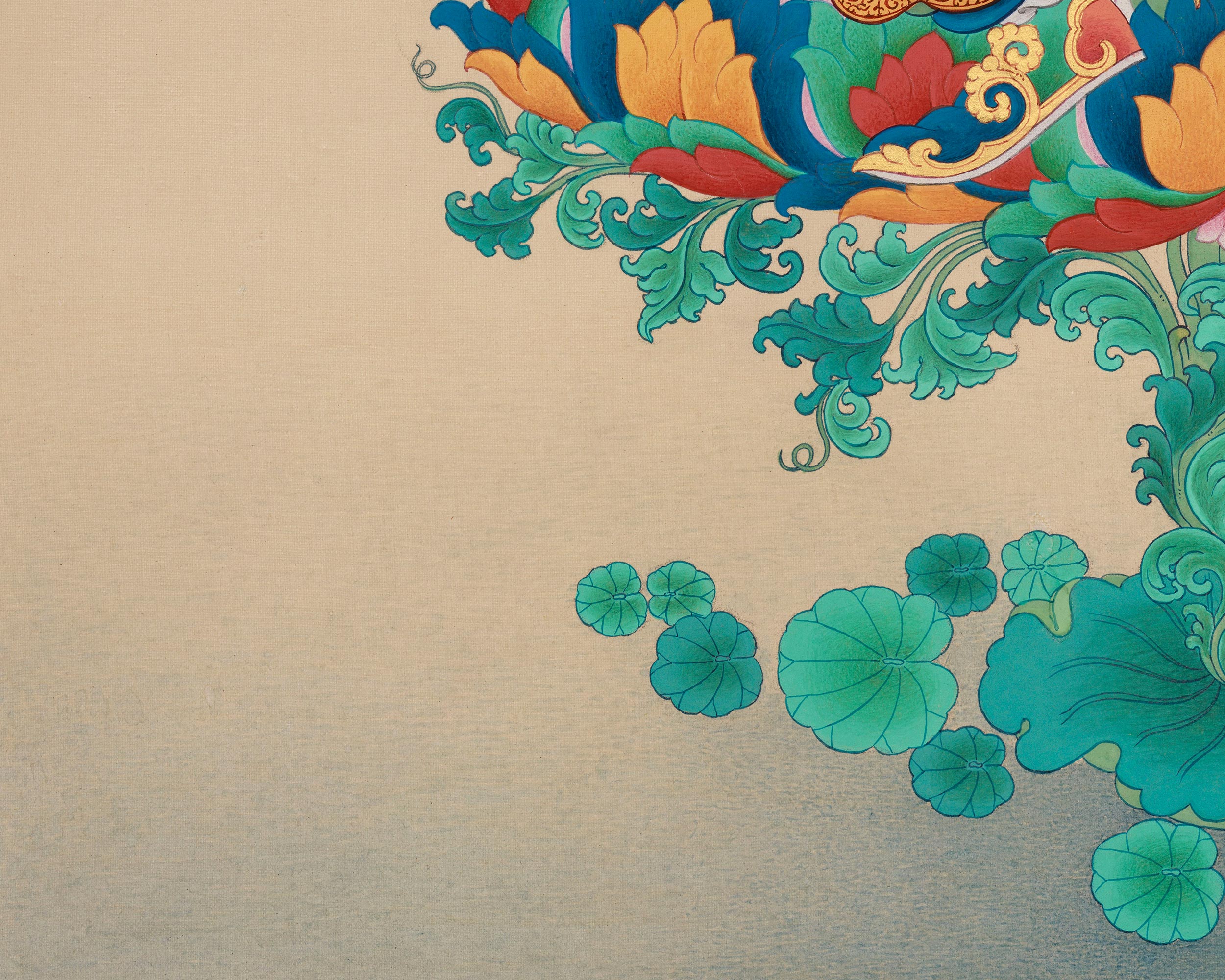 Tibetan Thangka Of Guru Rinpoche | Sacred Padmasambhava Buddhist Artwork
