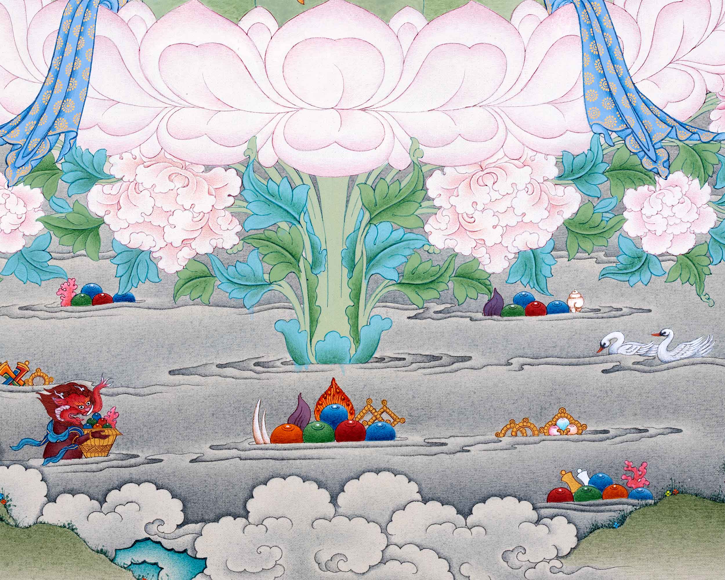 Hand Painted Manjushree Thangka | Divine Wisdom and Enlightenment Art | Buddhist Artwork