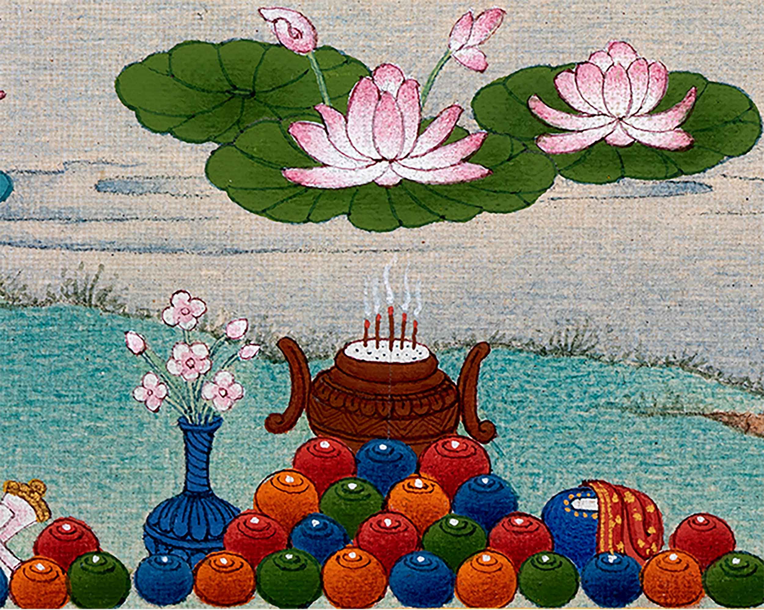 Tibetan Manjushri Thangka Painting | The Wisdom Deity Art for Spiritual Enlightenment | Hand Painted Artwork