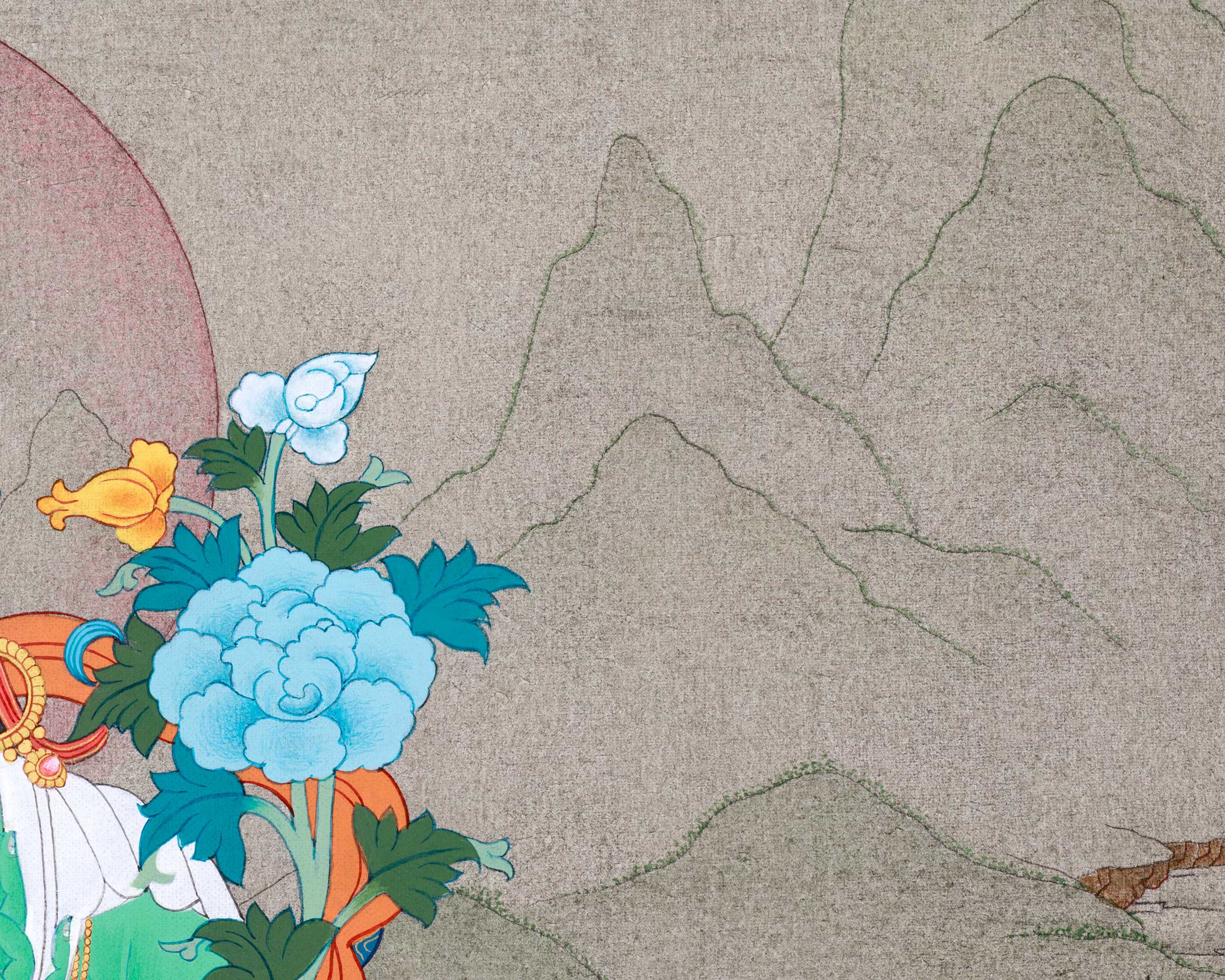 Green Tara Goddess Thangka Painting | Vajrayana Artwork