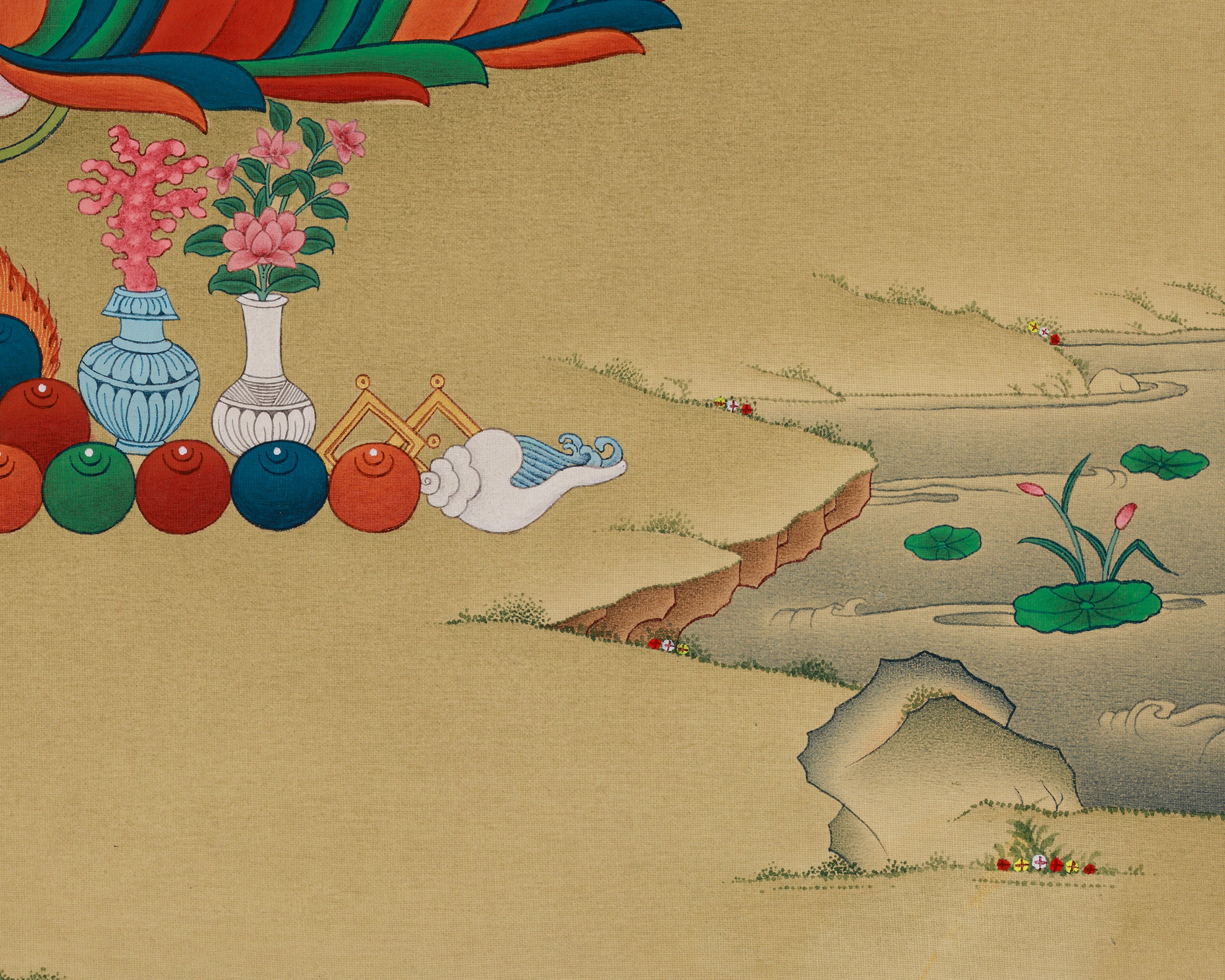 Buddhist deity Green Tara Thangka | Bodhisattva of Compassion and Liberation