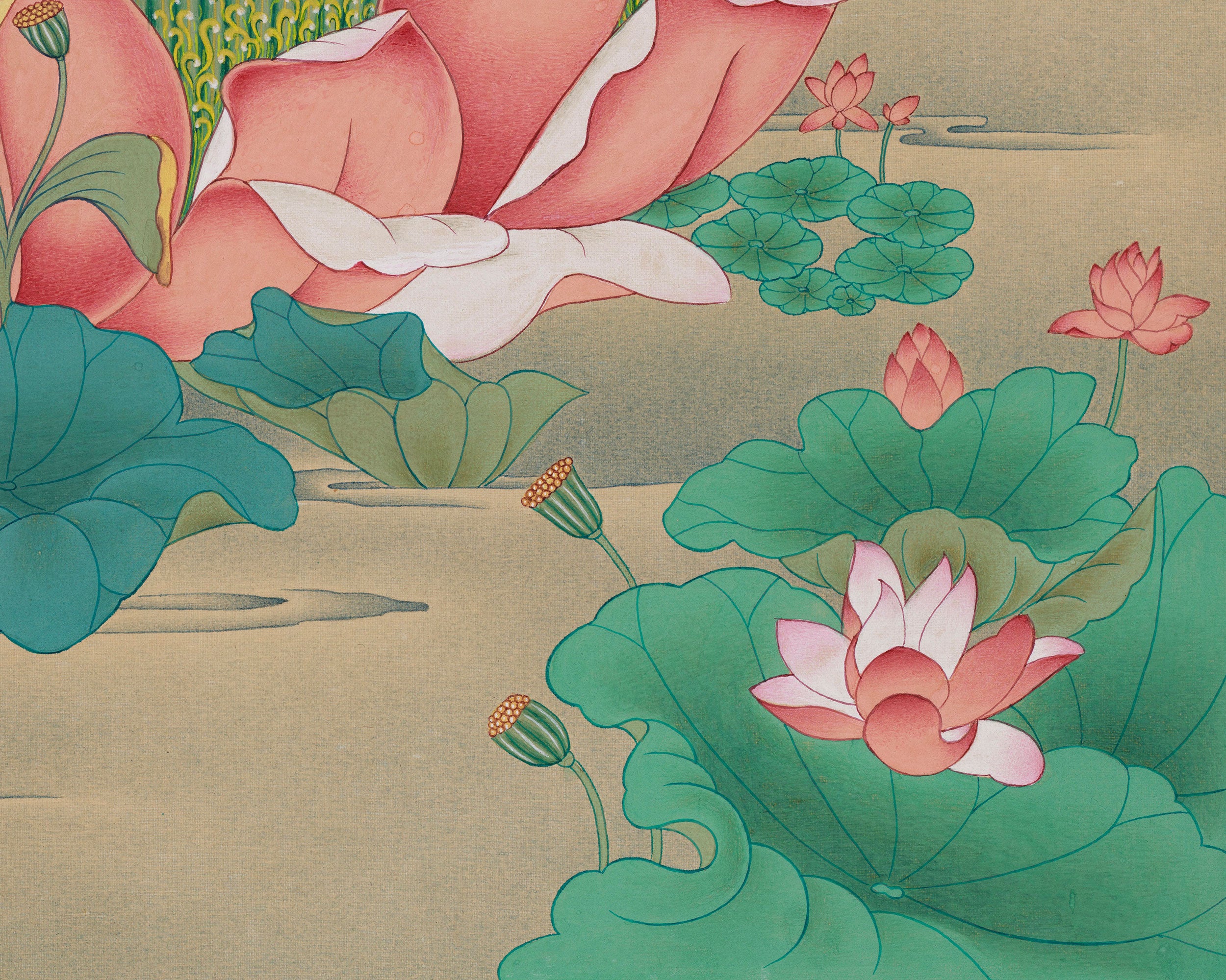 Beautiful Tibetan Female Buddha Green Tara Thangka | The Compassionate Savior of the Universe