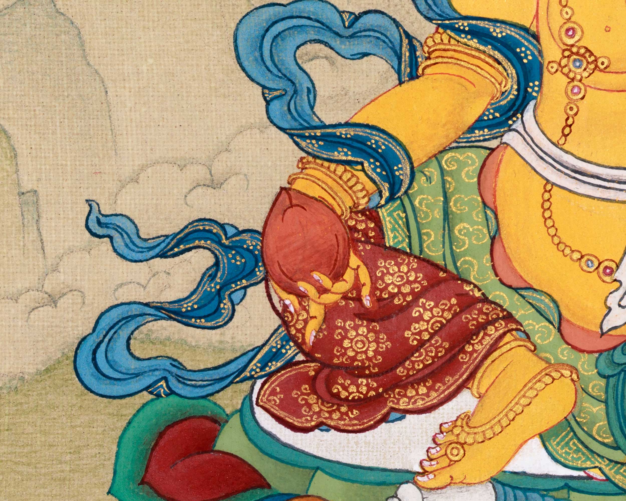 Radiant Jambala for Wealth, Thangka