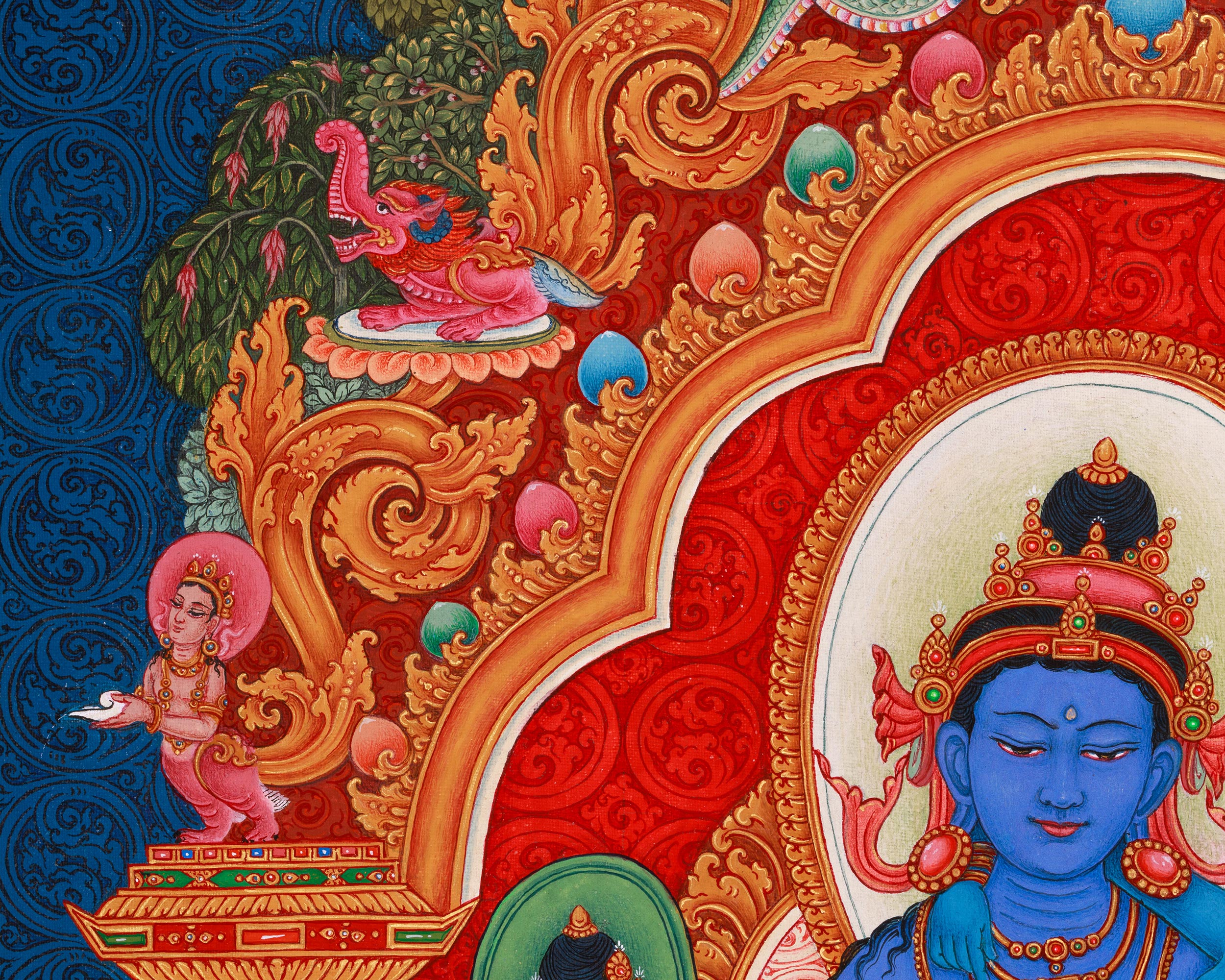 High Quality Dorje Sempa Thangka Print | Traditional Yab-Yum Painting | Spiritual Journey with Sacred Union