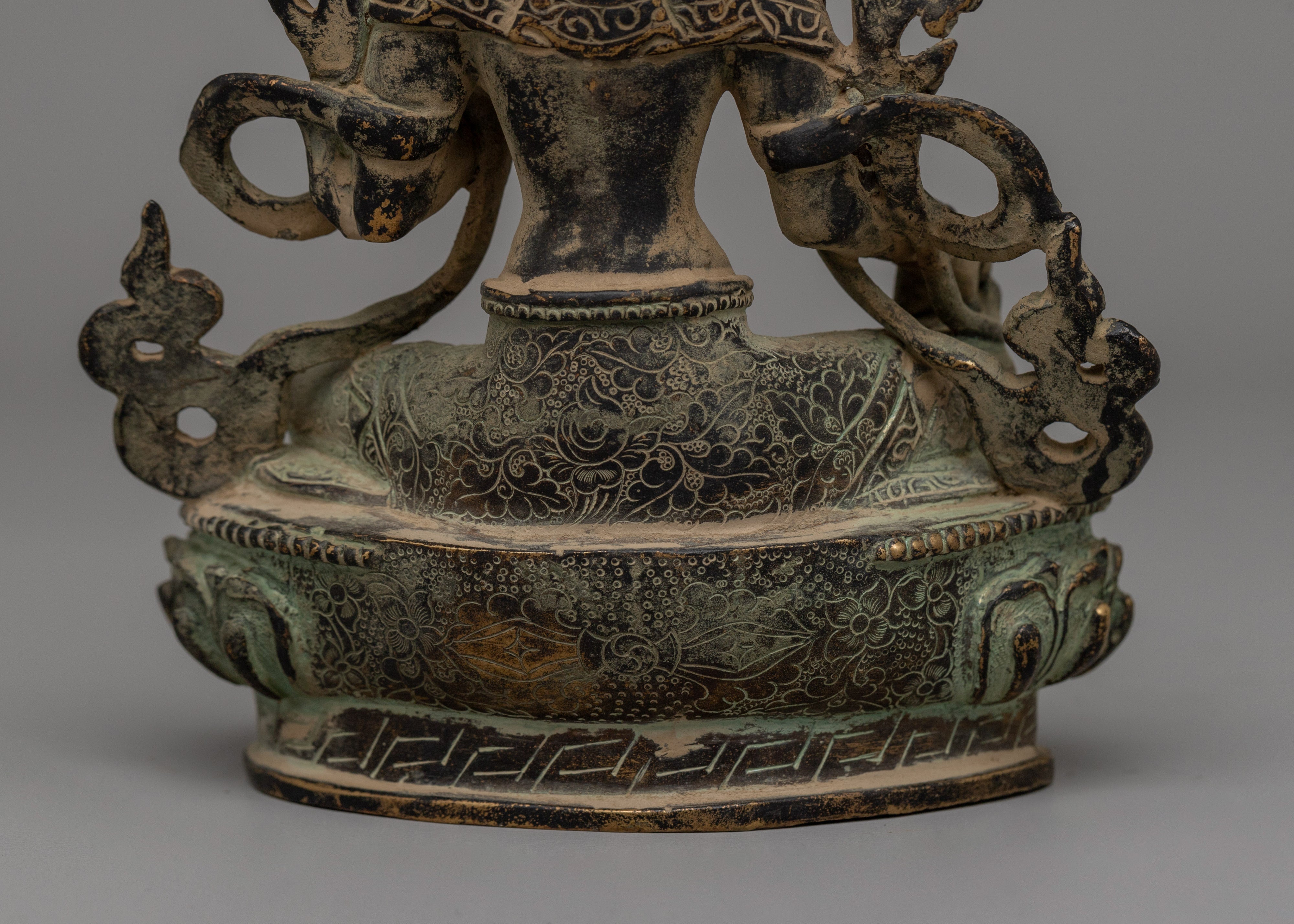 Handmade Green Tara Statue | Symbol of Compassion & Protection