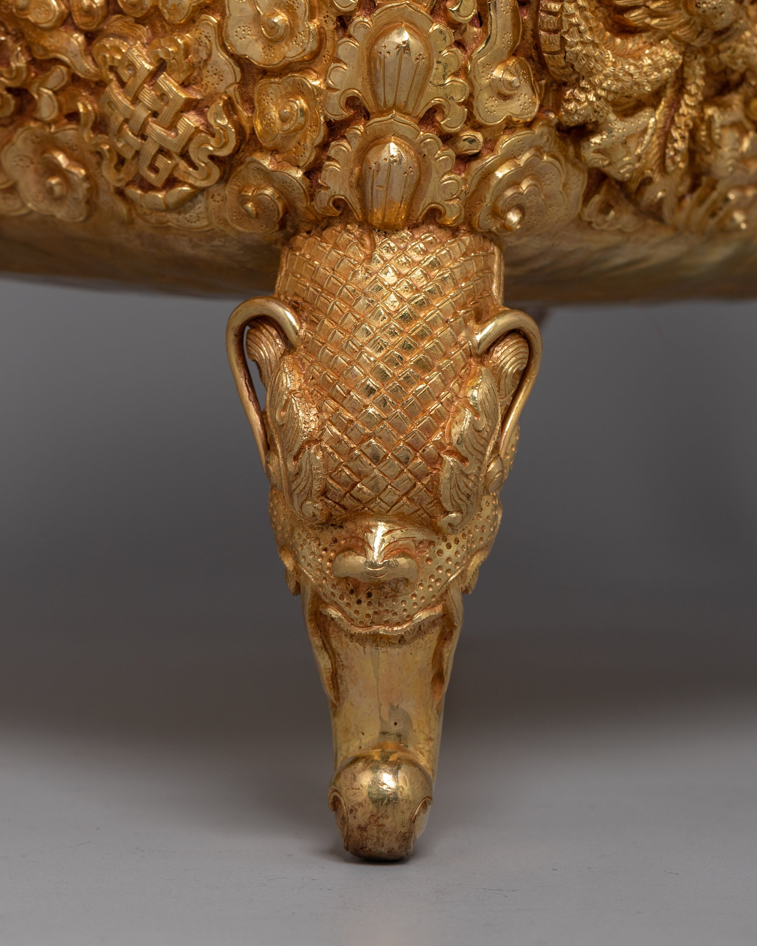 Gold-Plated Copper Incense Burner | A Masterpiece of Buddhist Ritual Decor