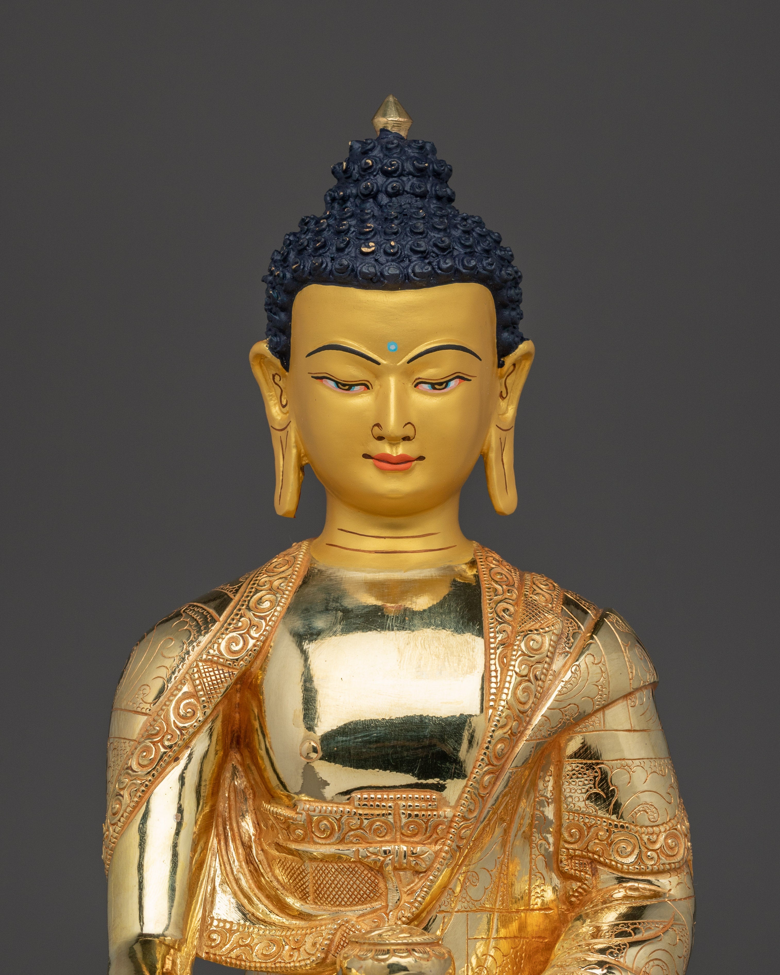 Shakyamuni Buddha Peaceful Copper Artwork | Gautama Buddha Sculpture