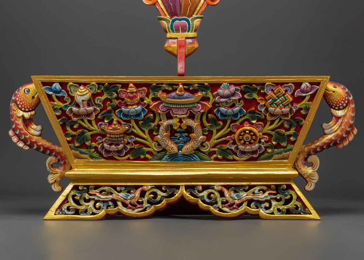 Traditional Chemar Box | Tibetan Wooden Ritual Storage Box