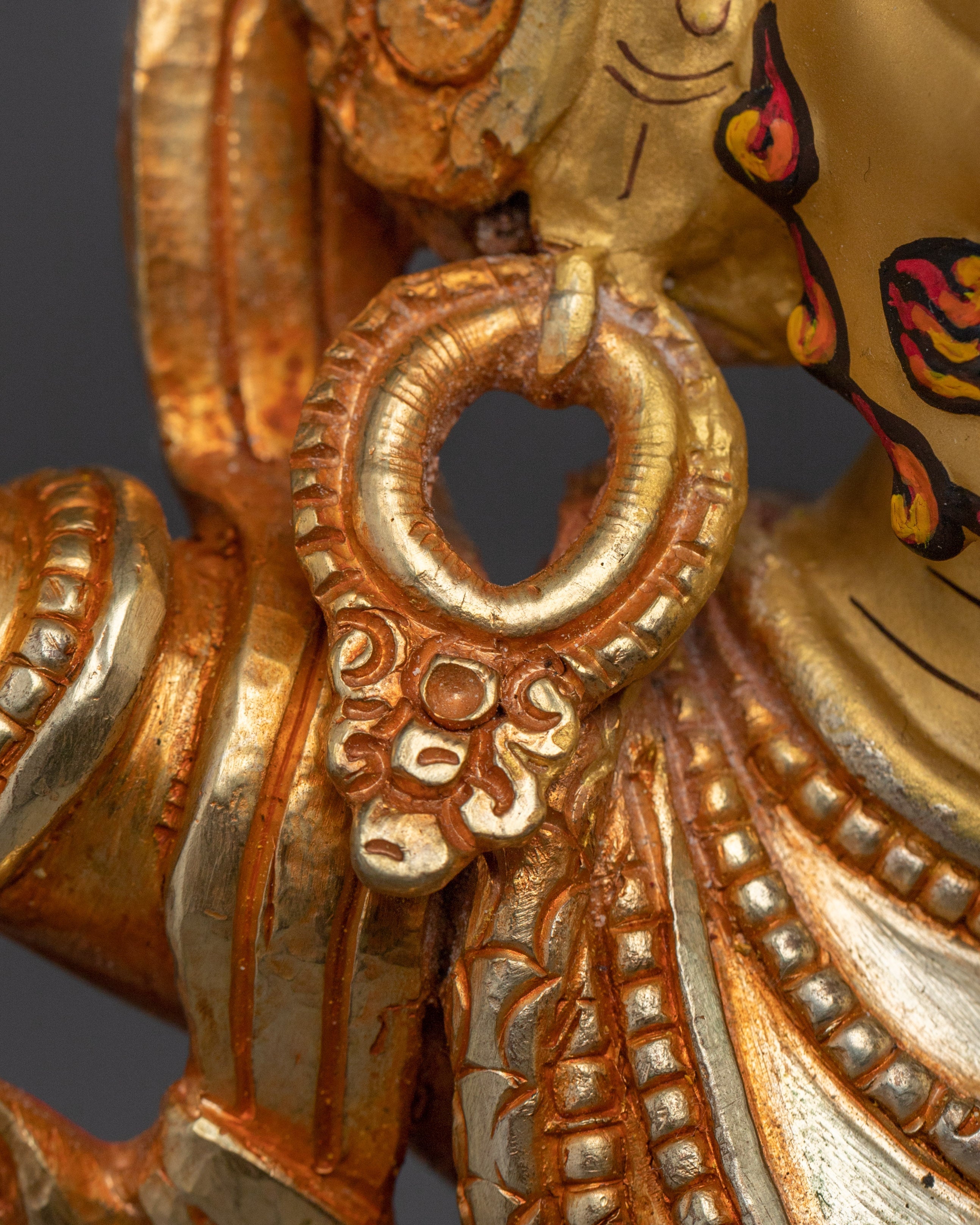 Handcrafted Vajrapani Electric Gold Statue | Powerful Buddhist Protector from Nepal