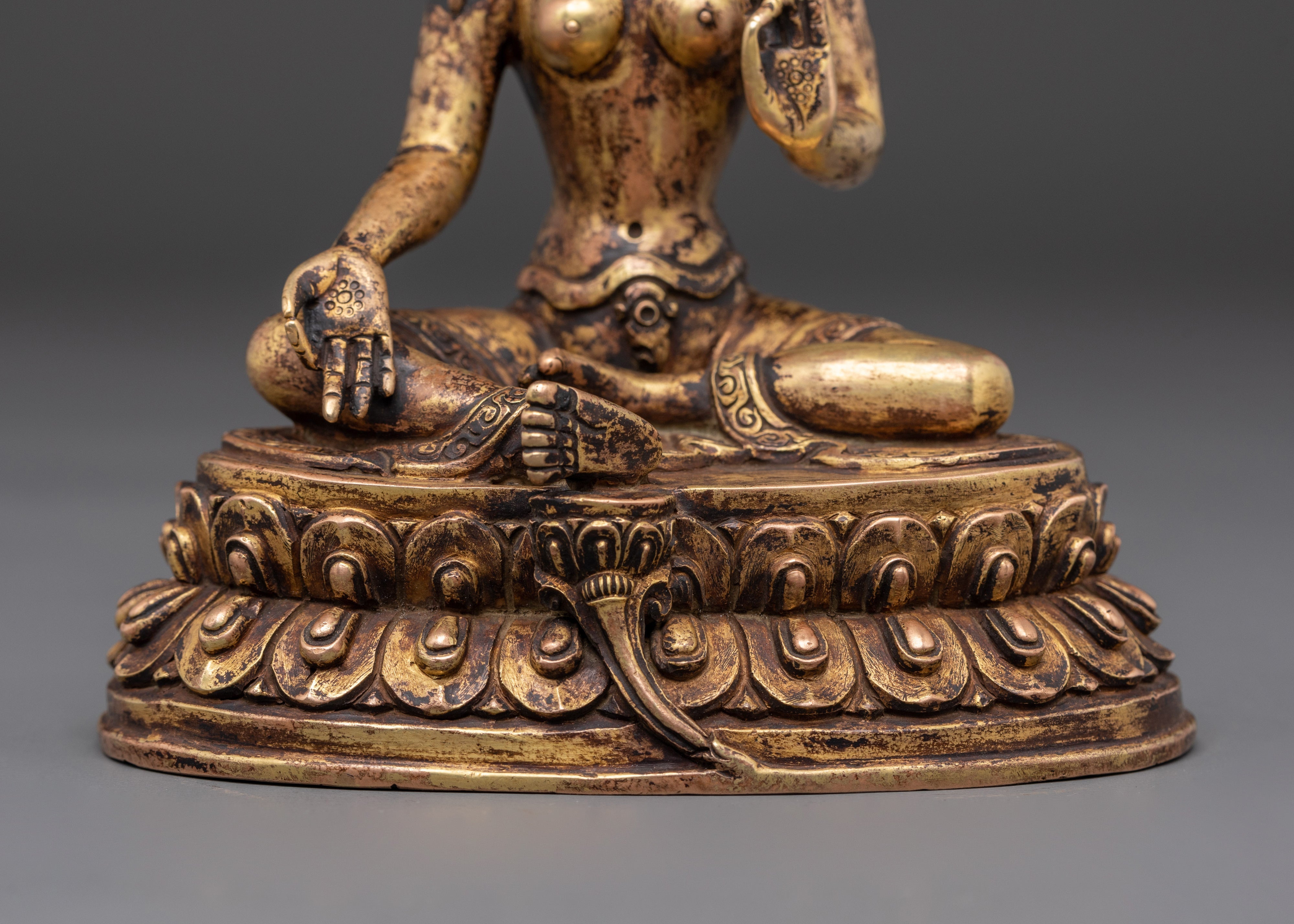 Handcrafted Green Tara Copper Statue | Tibetan Buddhist Goddess of Compassion