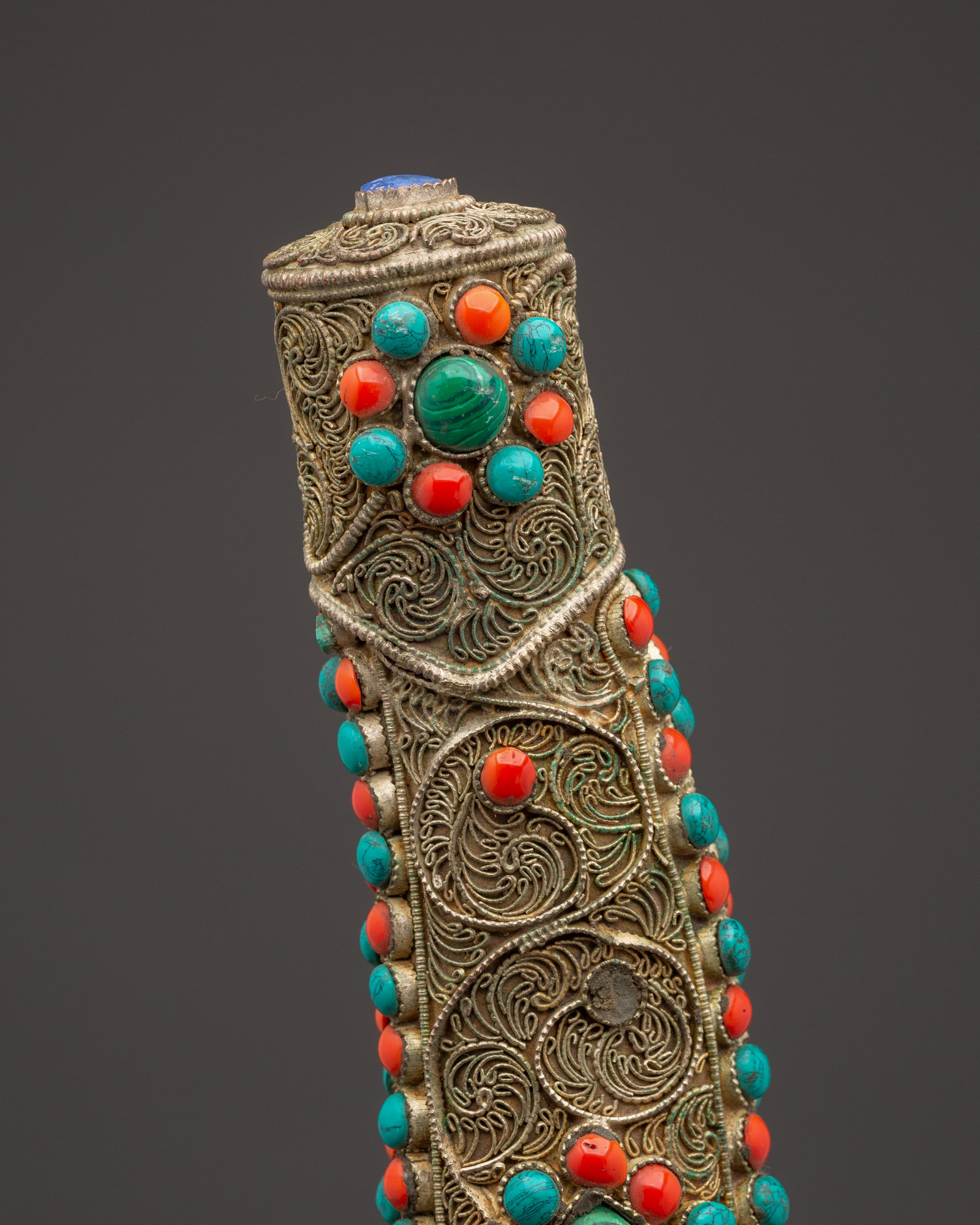 Himalayan Ceremonial Dagger | Ritual Knife with Gemstone Inlay