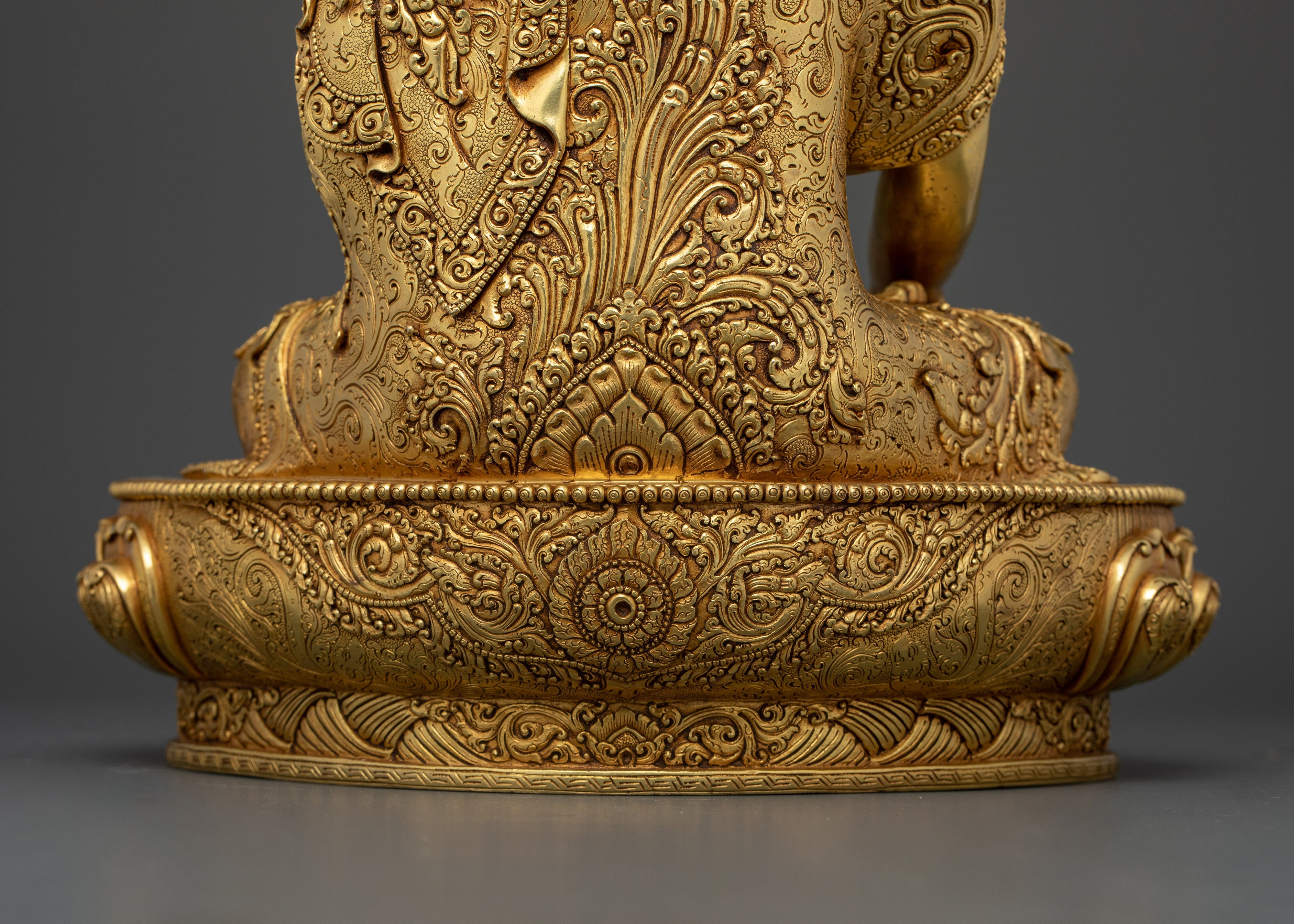 Spiritual Buddha Shakyamuni | Handcrafted 24K Gold Gilded Copper Statue