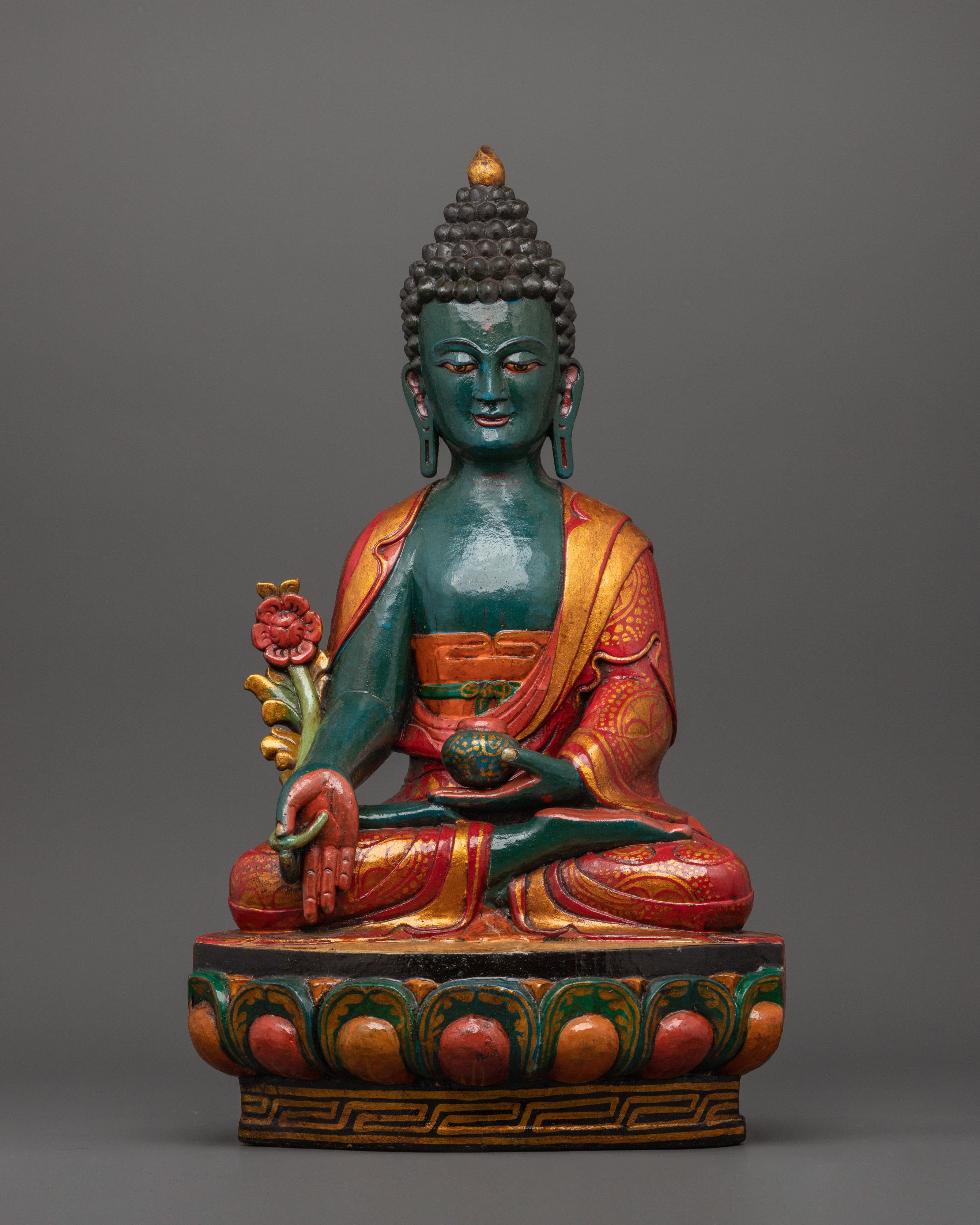 Wooden Medicine Buddha Statue