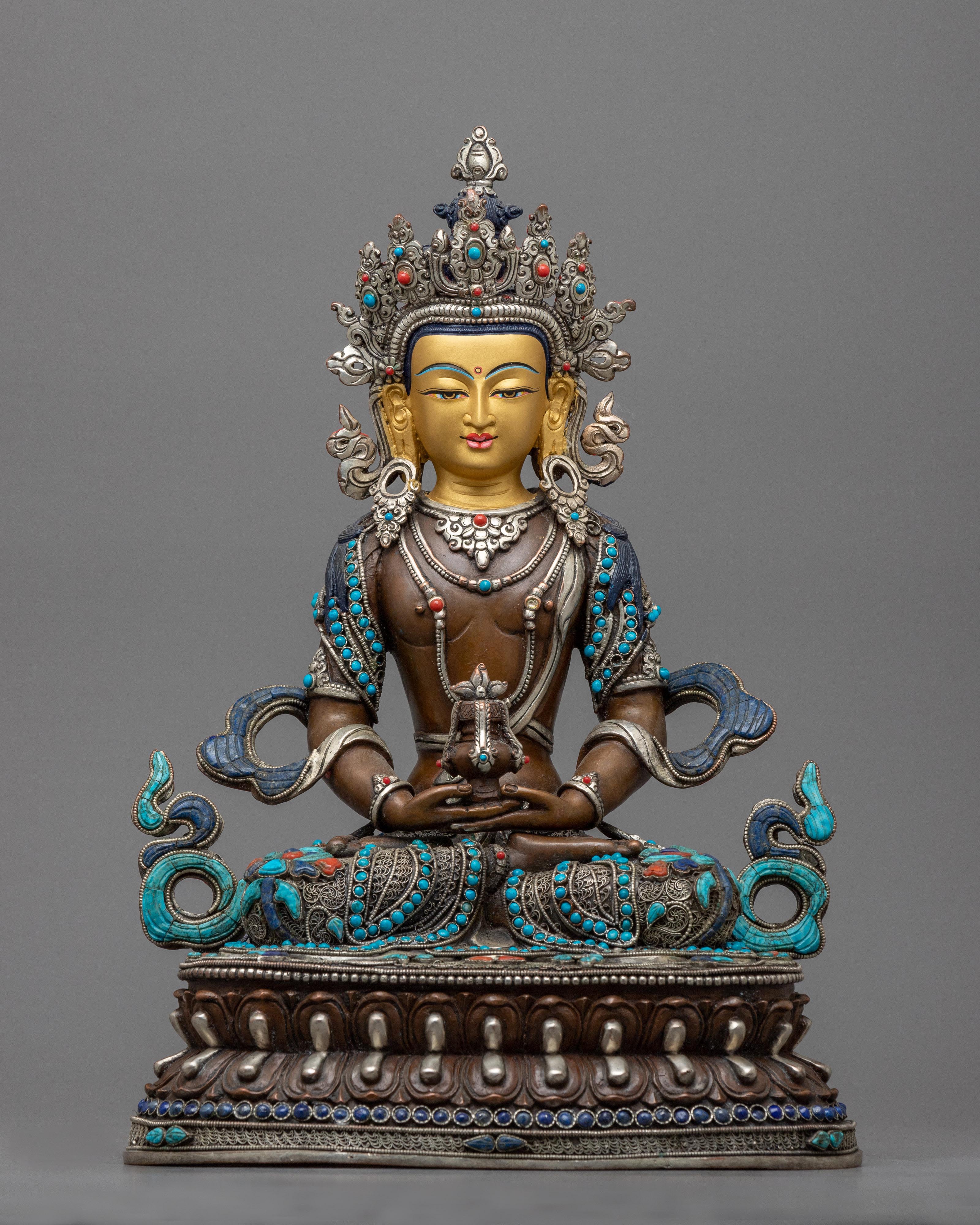 amitayus-sculpture with gemstones