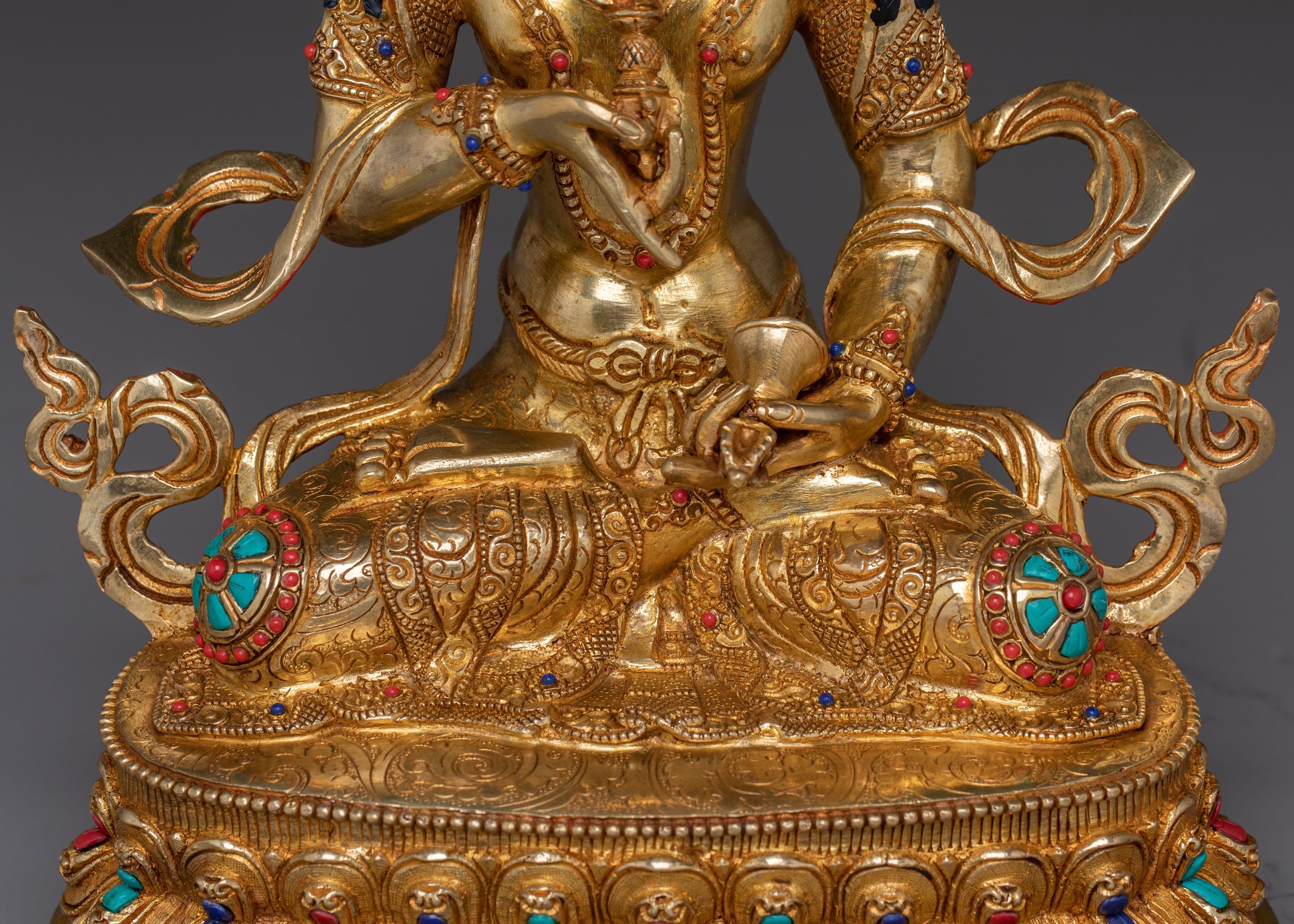 Handmade Dorje Sempa Golden Statue | Vajrasattva - Embodiment of Purification