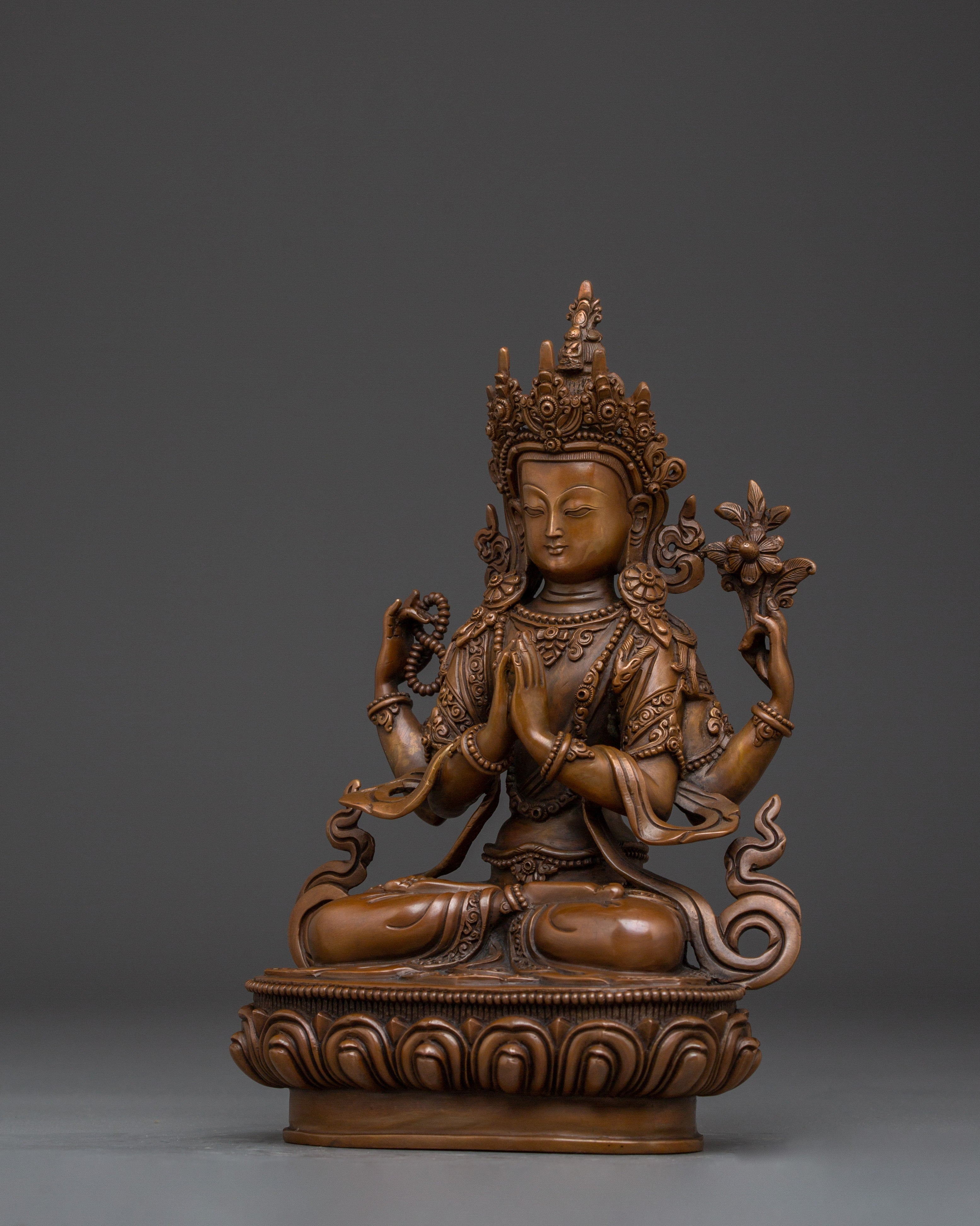 Divine Bodhisattva Chenrezig Statue | Avalokiteshvara - Embodiment of Compassion