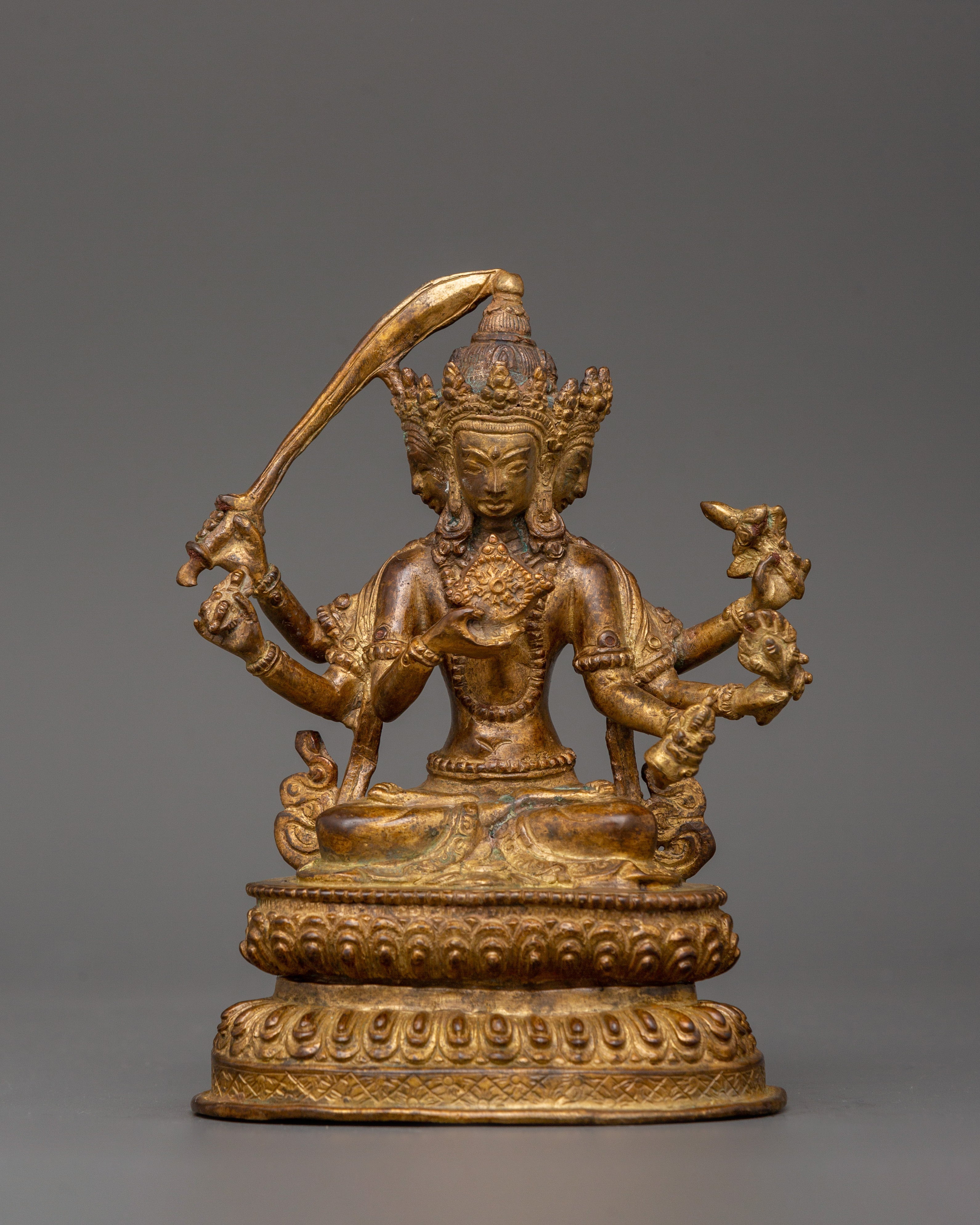 Maha Manjushri with Consort Statue | Antique Finish Craft