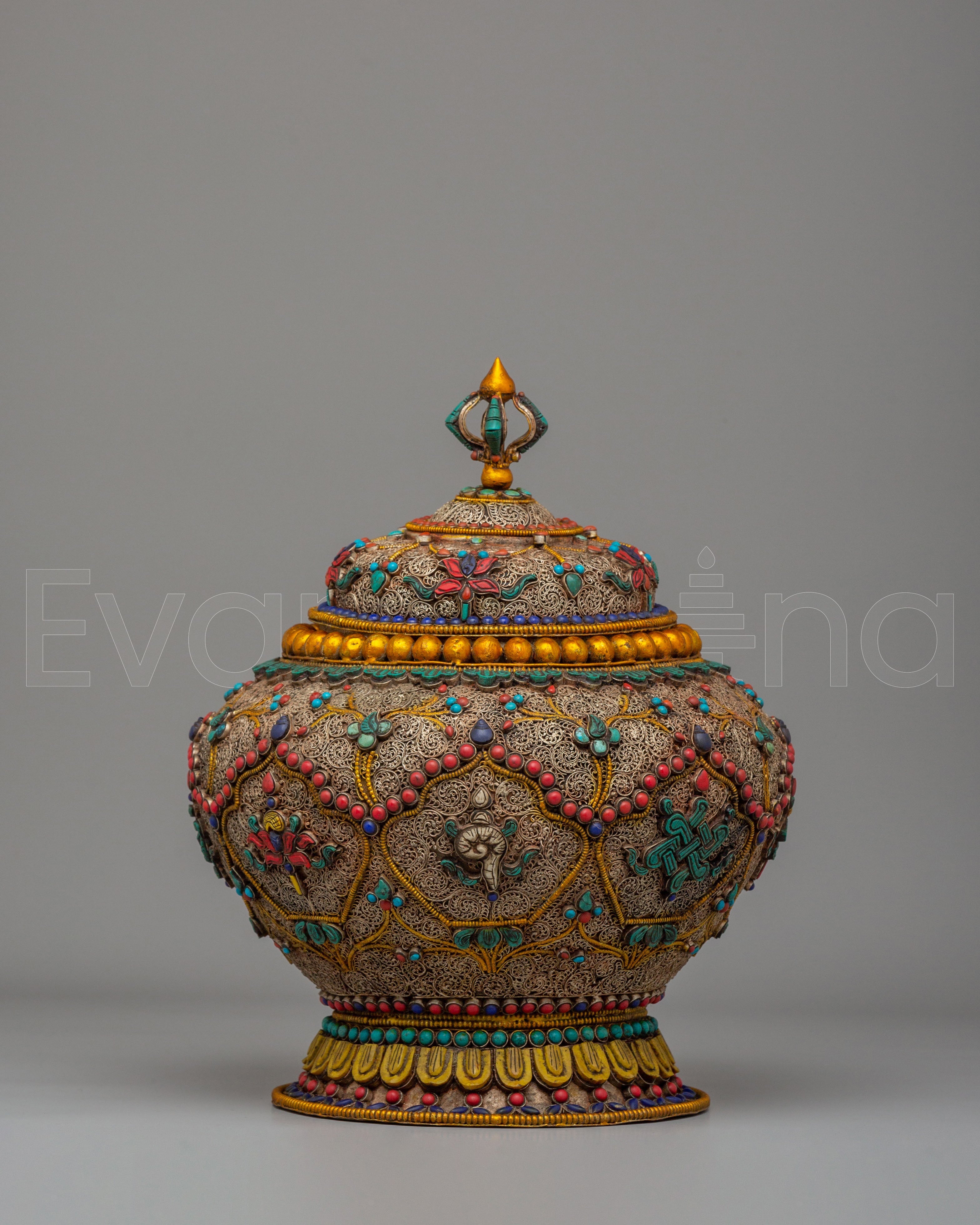 Hand-carved Dhupur Rice Pot