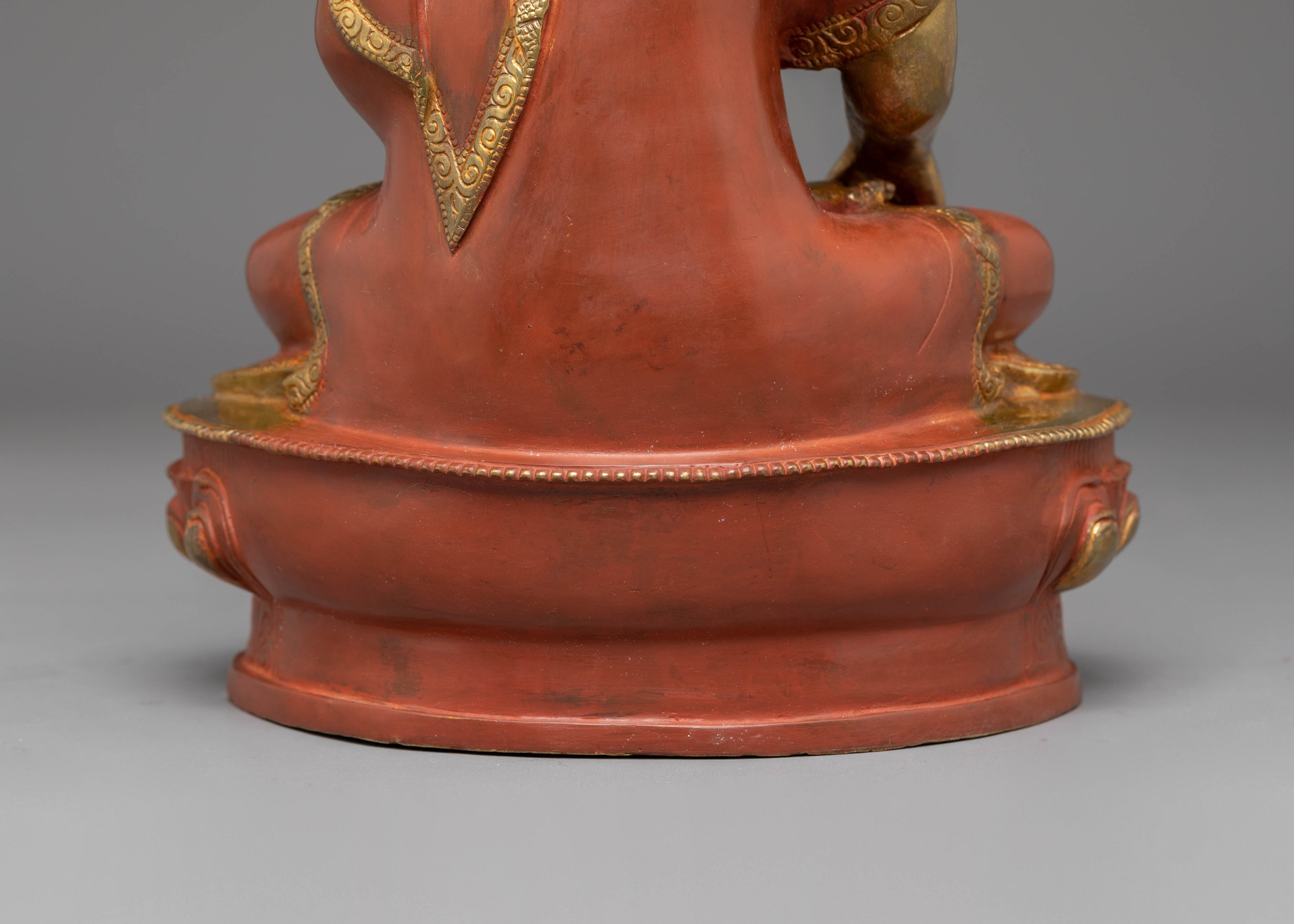 Tibetan Buddhist Statue of Shakyamuni Buddha | Statue with Turquoise and Coral