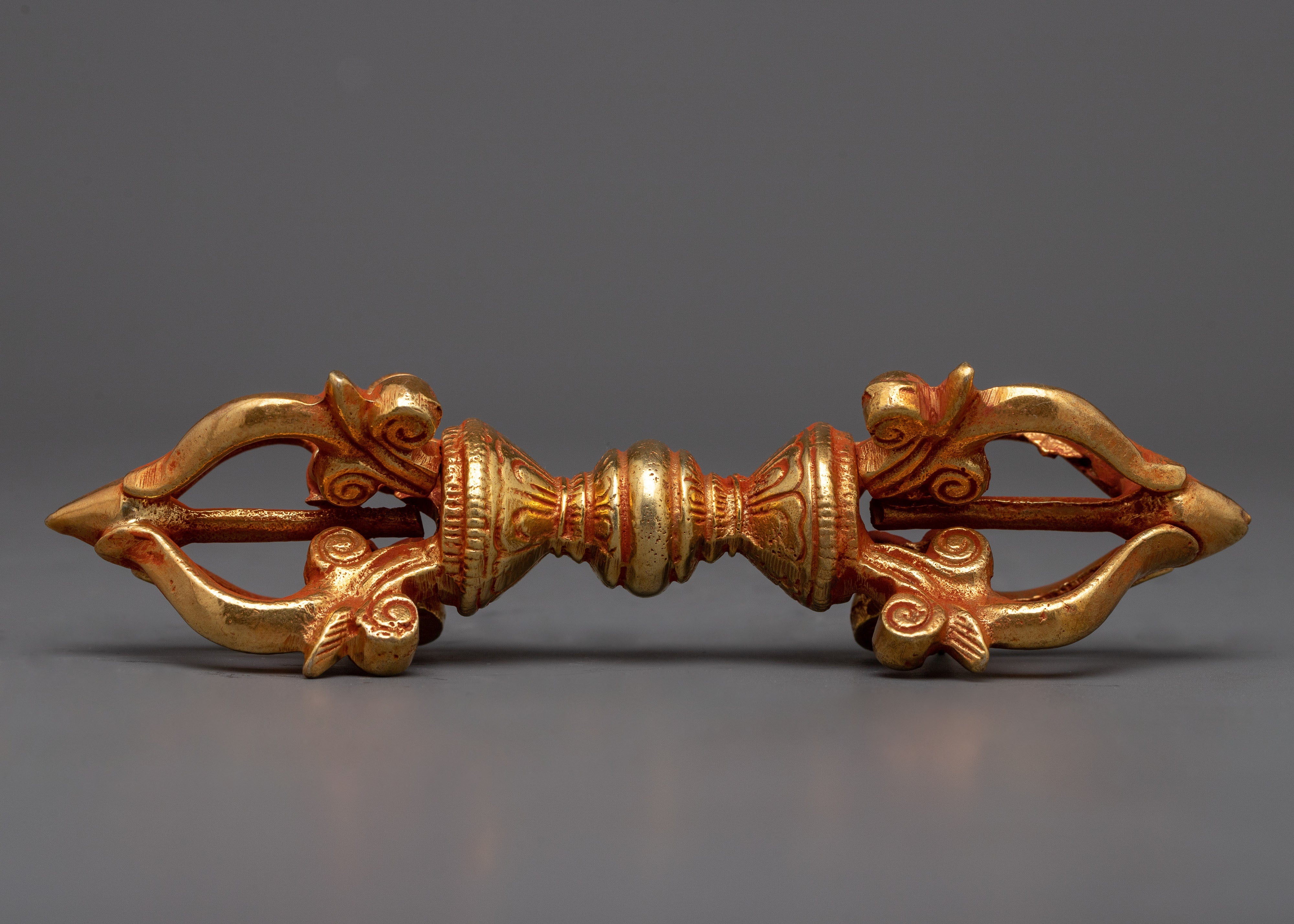 Gold-Plated Copper Vajra | Exquisite Spiritual Tool for Rituals and Meditations