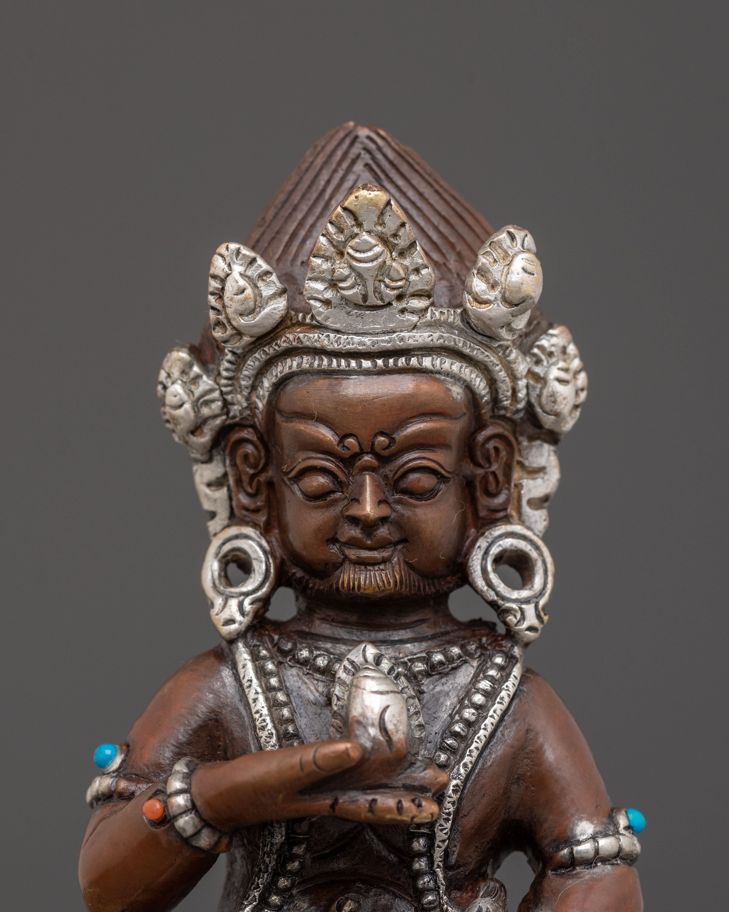 Black Dzambhala Sacred Statue | Buddhist Wealth Deity Art