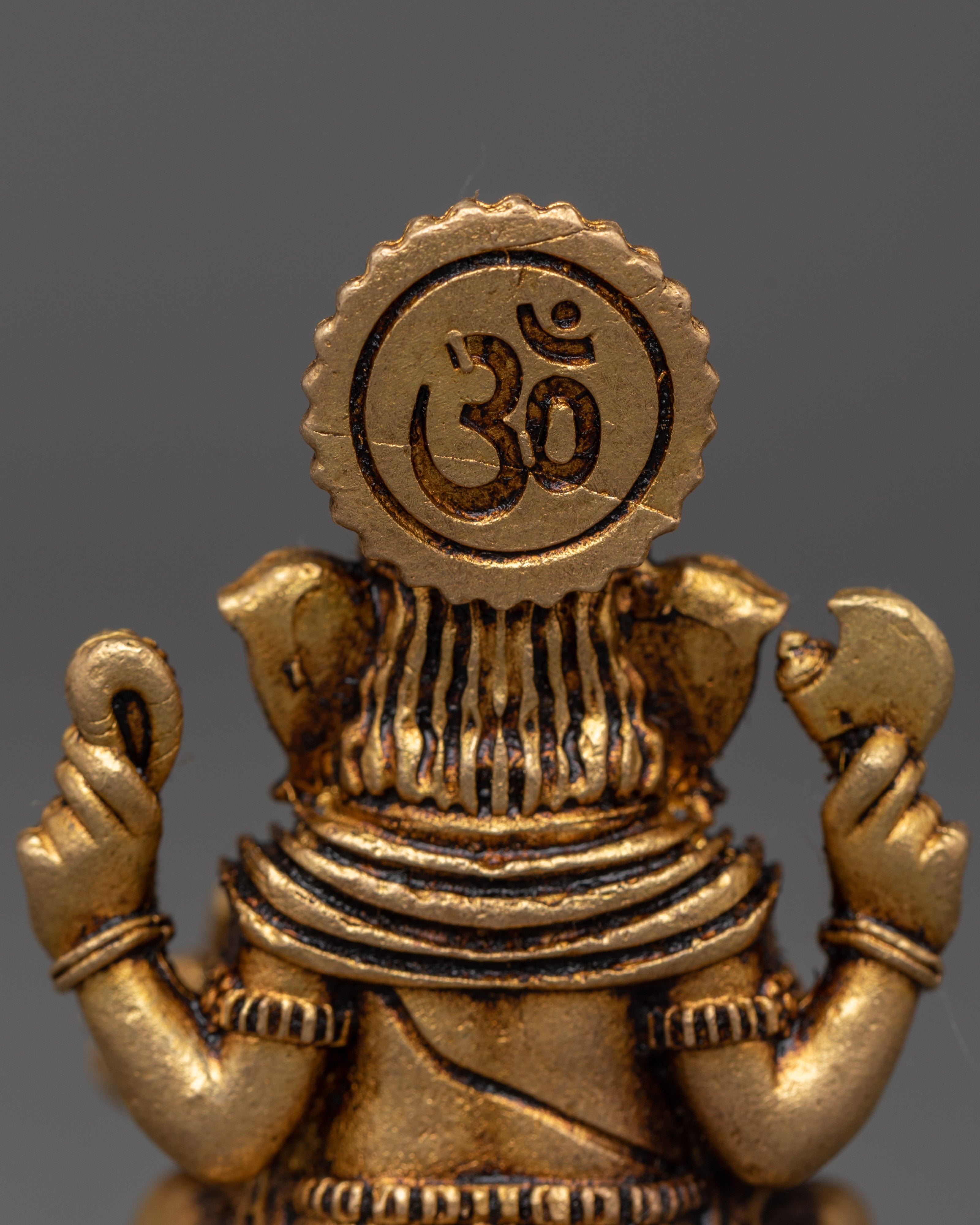 Brass Ganesh Statue with Halo | Ganesha Idol for Wisdom, Guidance & Protection