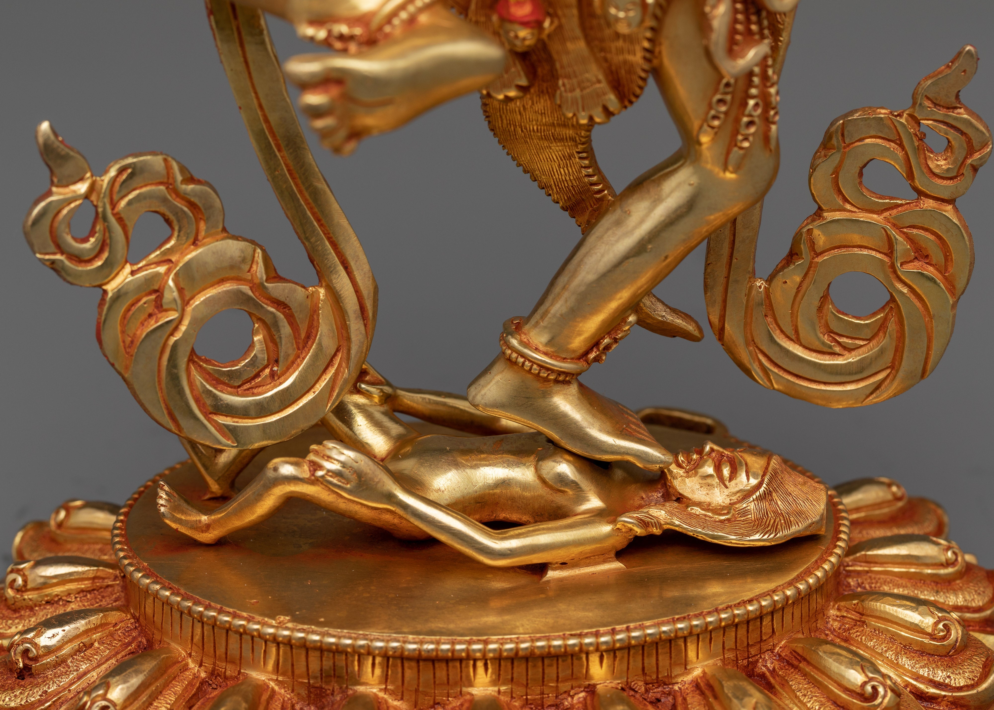 Kurukulla Semi-Wrathful Dakini Statue | 24k Gold Gilded Sculpture