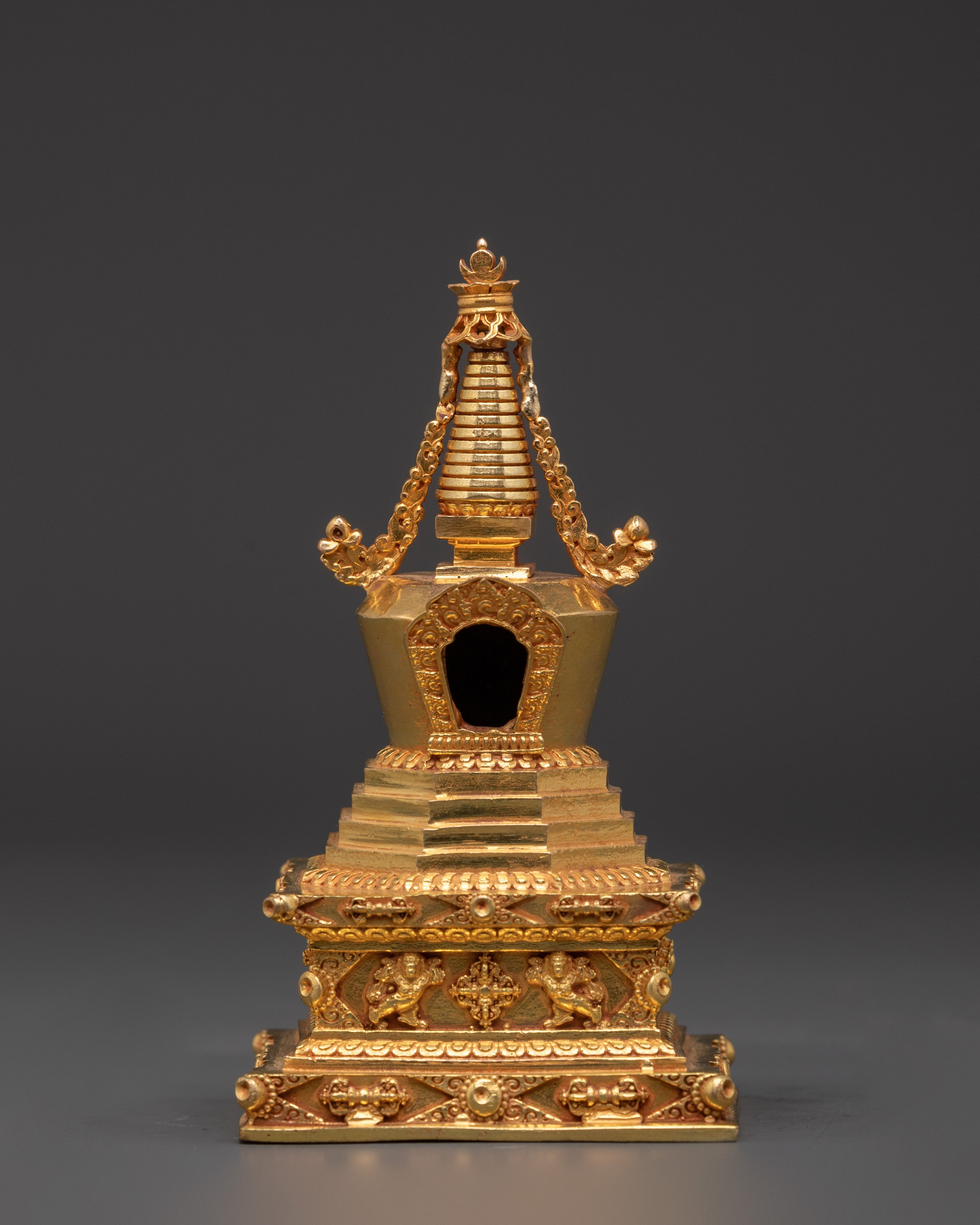 Buddhist Gold plated stupa mounds