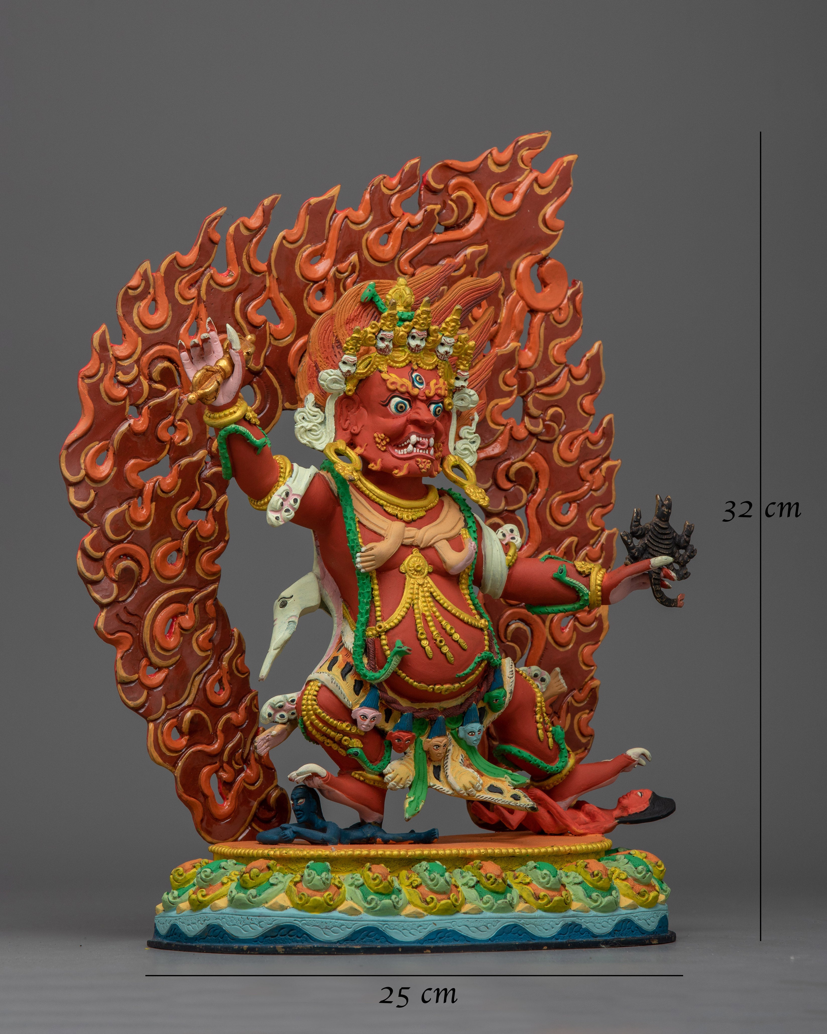 Guru Drakpo Colored Statue | A Vibrant Manifestation of Fierce Protection